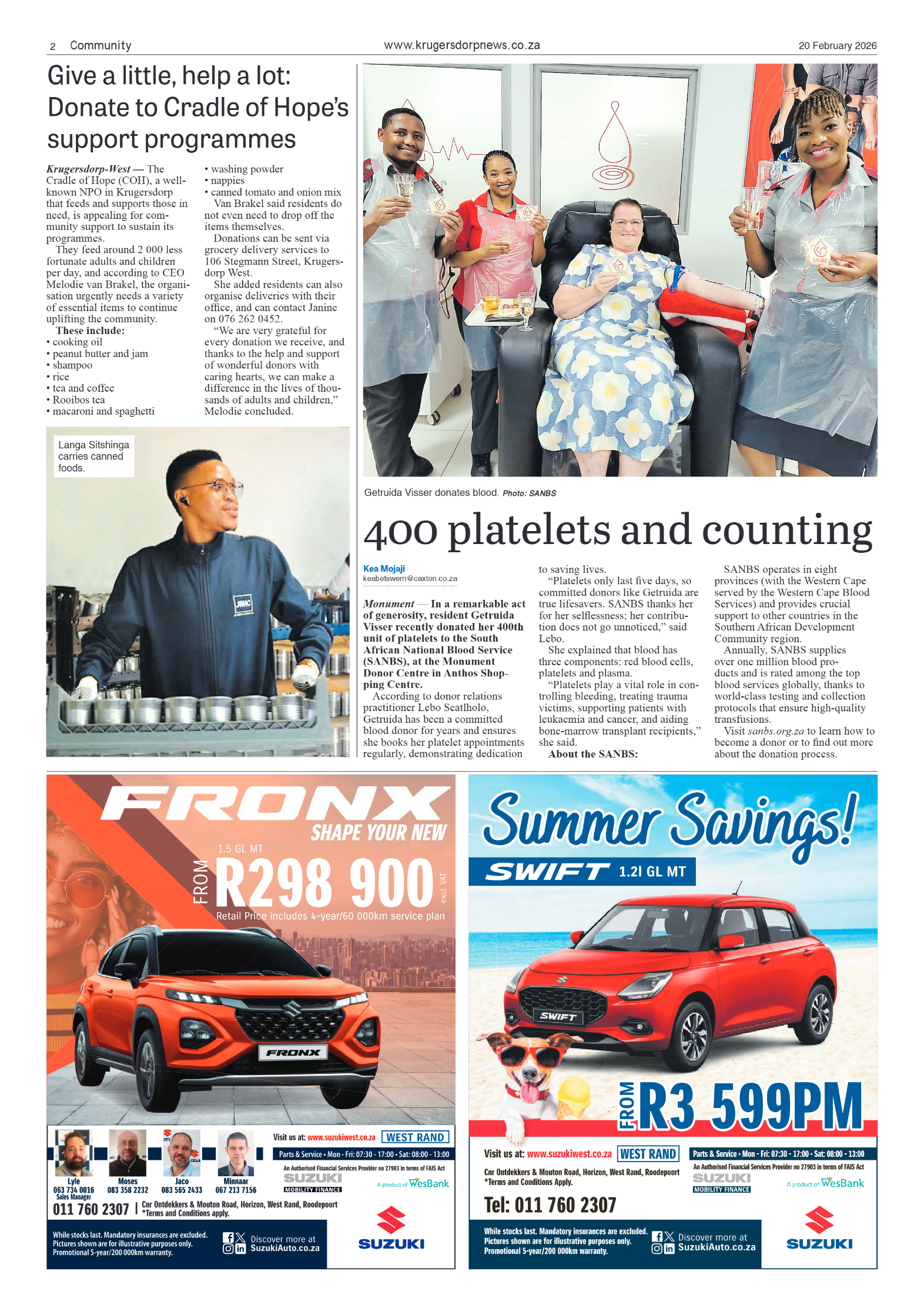 Krugersdorp News 20 February 2026 page 2