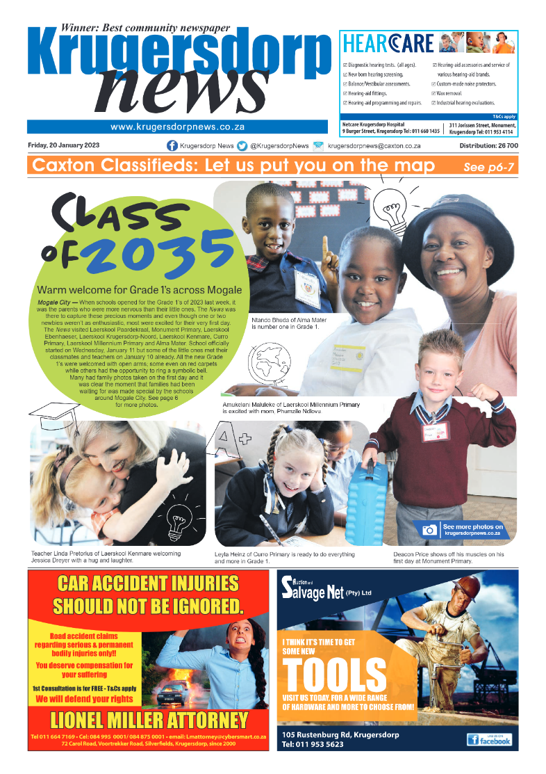 Krugersdorp News 20 January 2023 page 1