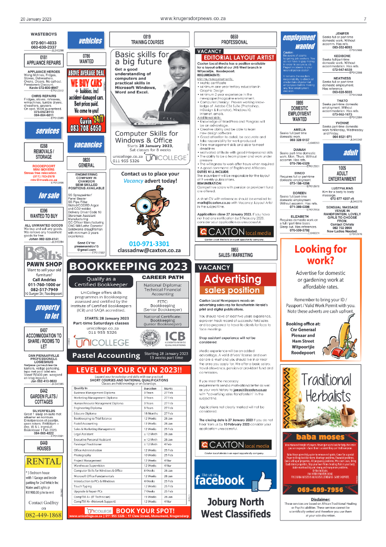 Krugersdorp News 20 January 2023 page 7