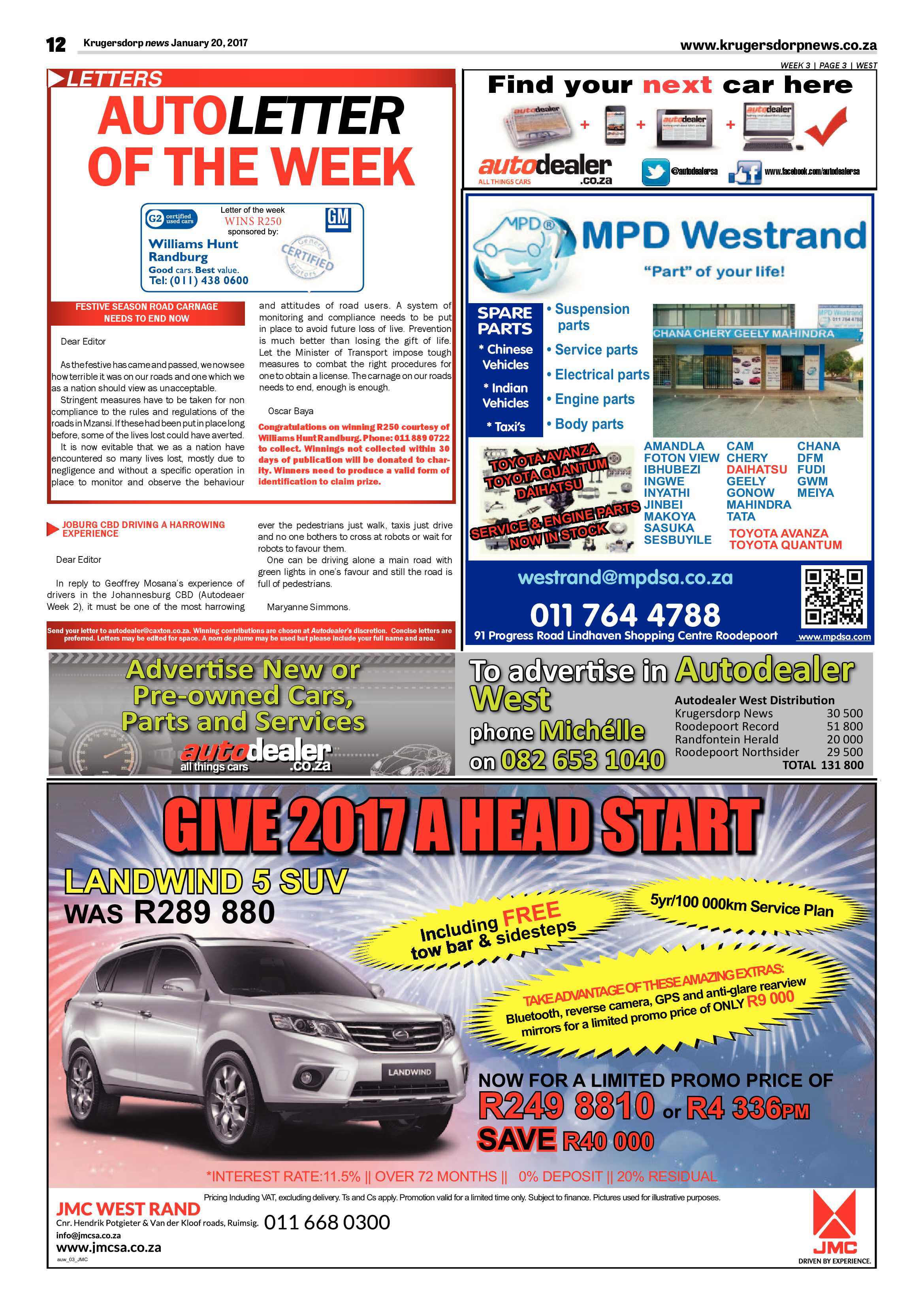 Krugersdorp News 20 January 2017 page 12