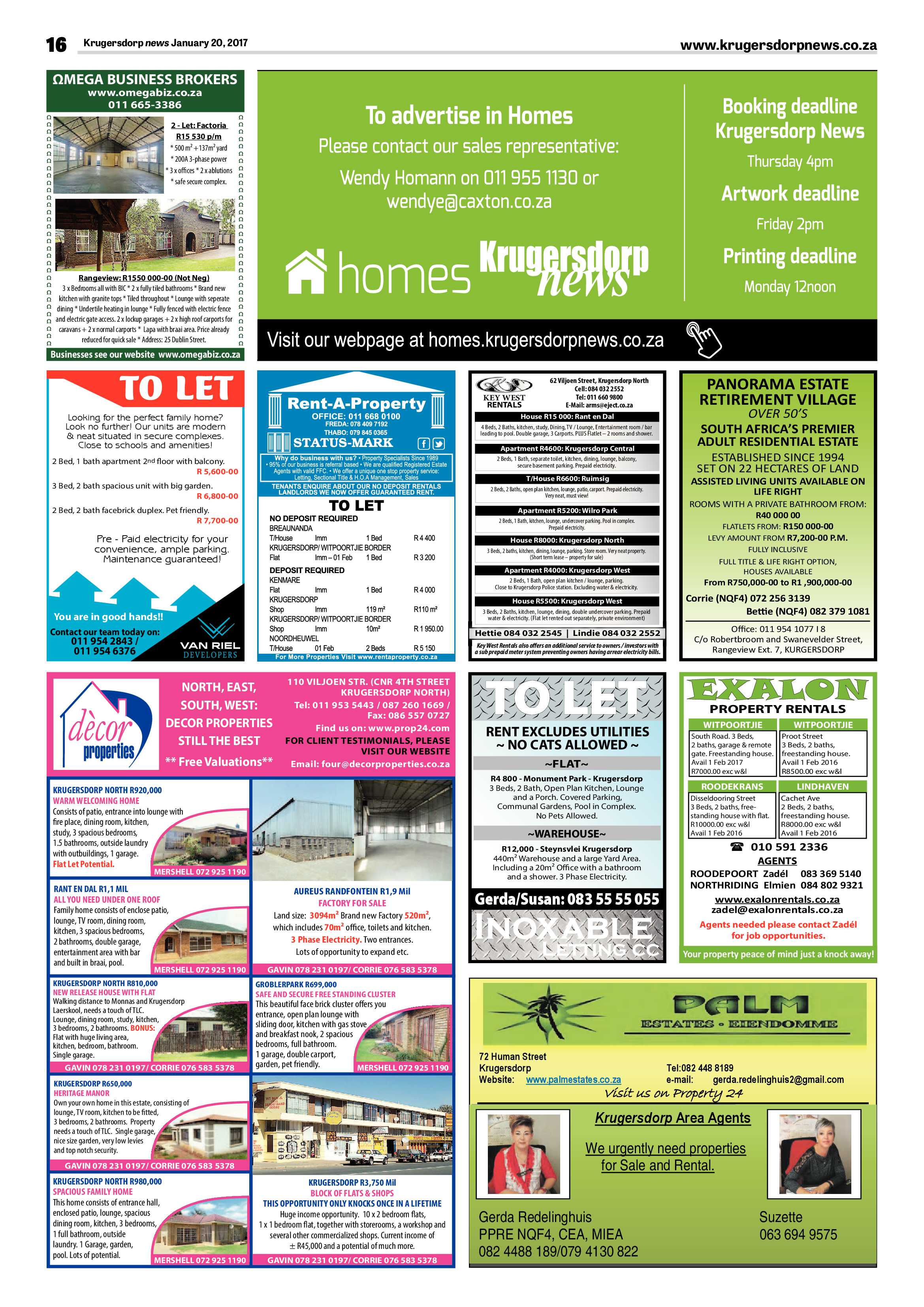 Krugersdorp News 20 January 2017 page 16