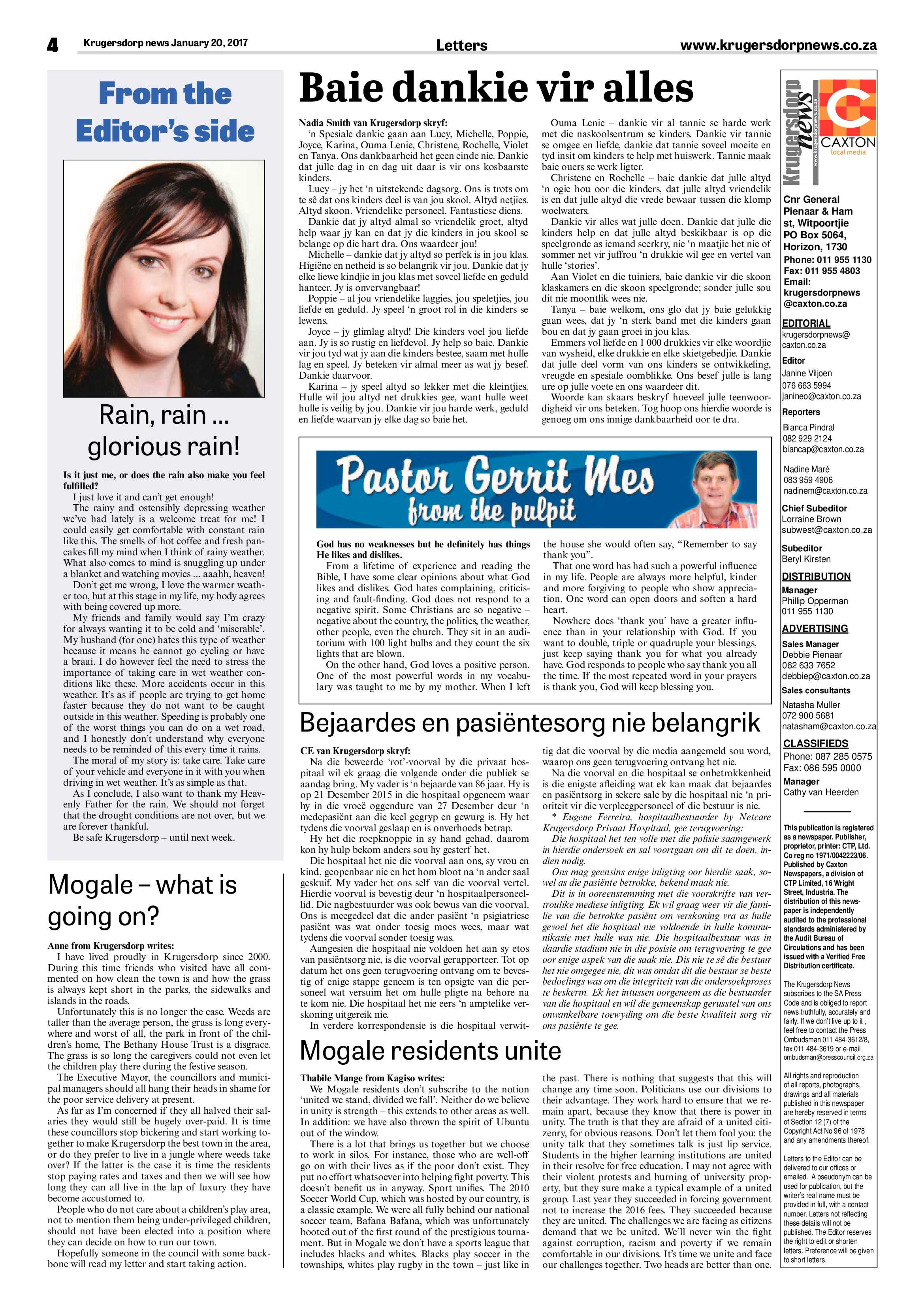 Krugersdorp News 20 January 2017 page 4