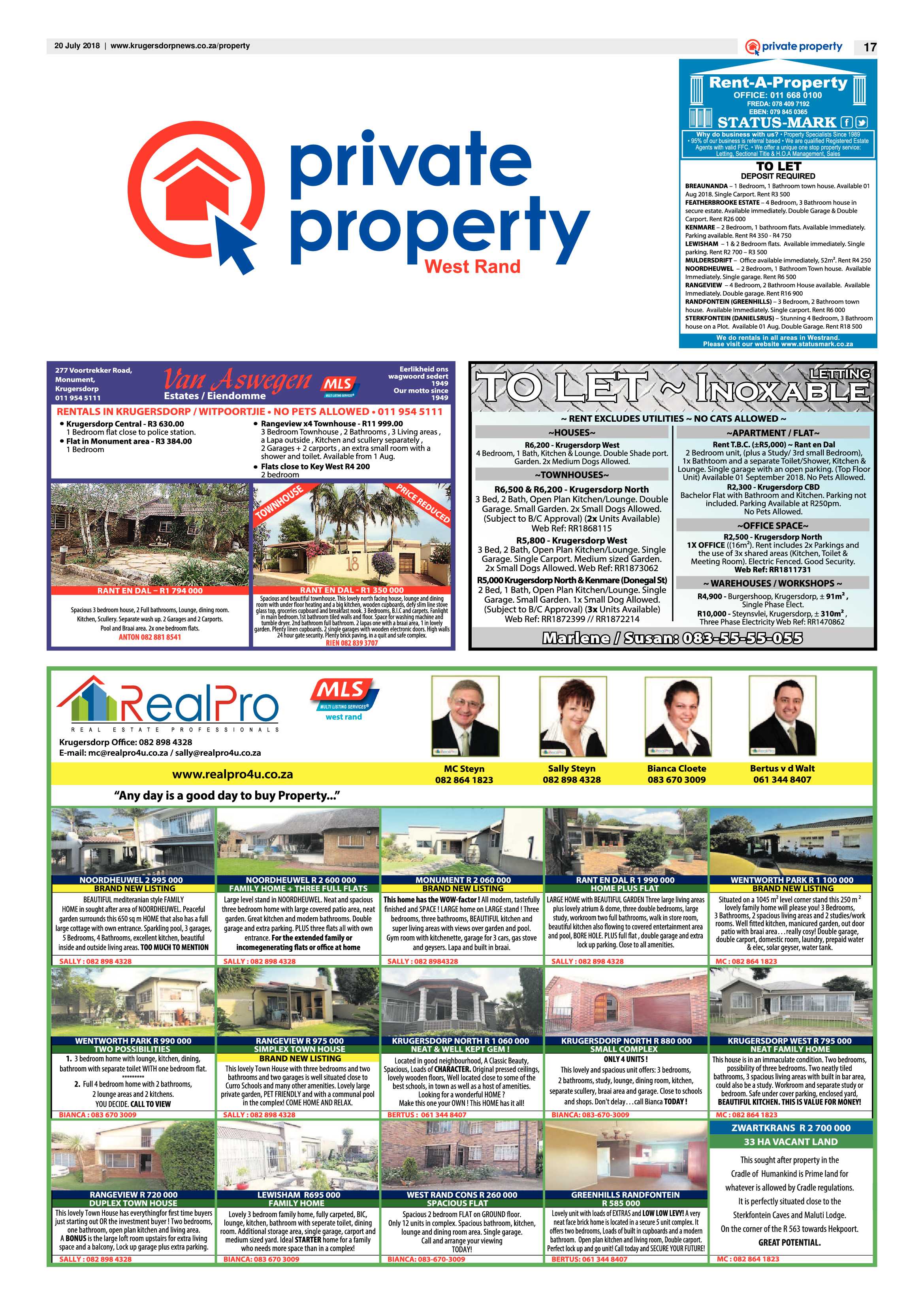 Krugersdorp News 20 July 2018 page 17