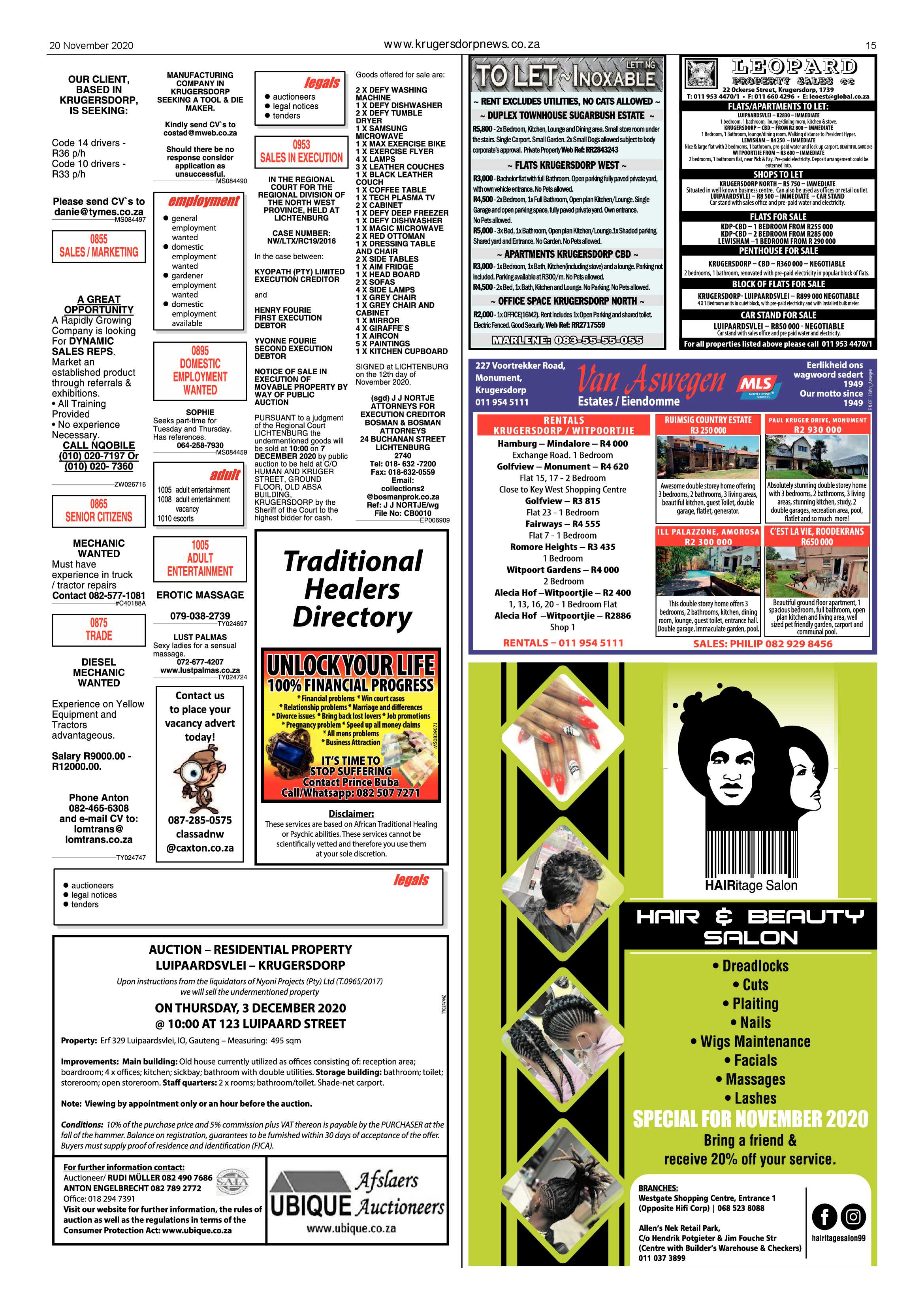 Krugersdorp News 20 November 2020 page 15