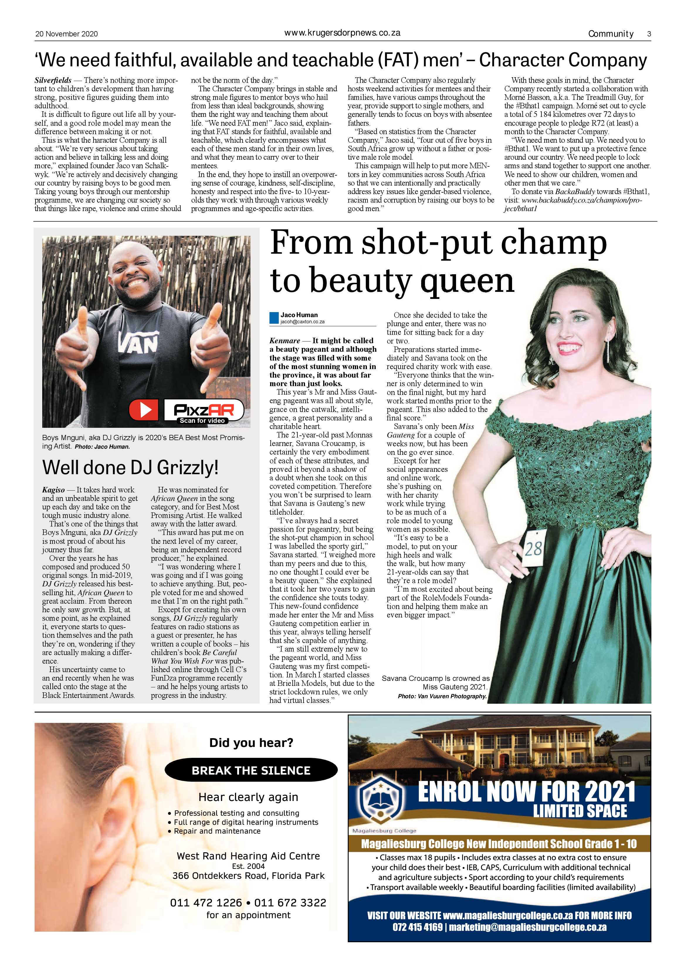 Krugersdorp News 20 November 2020 page 3