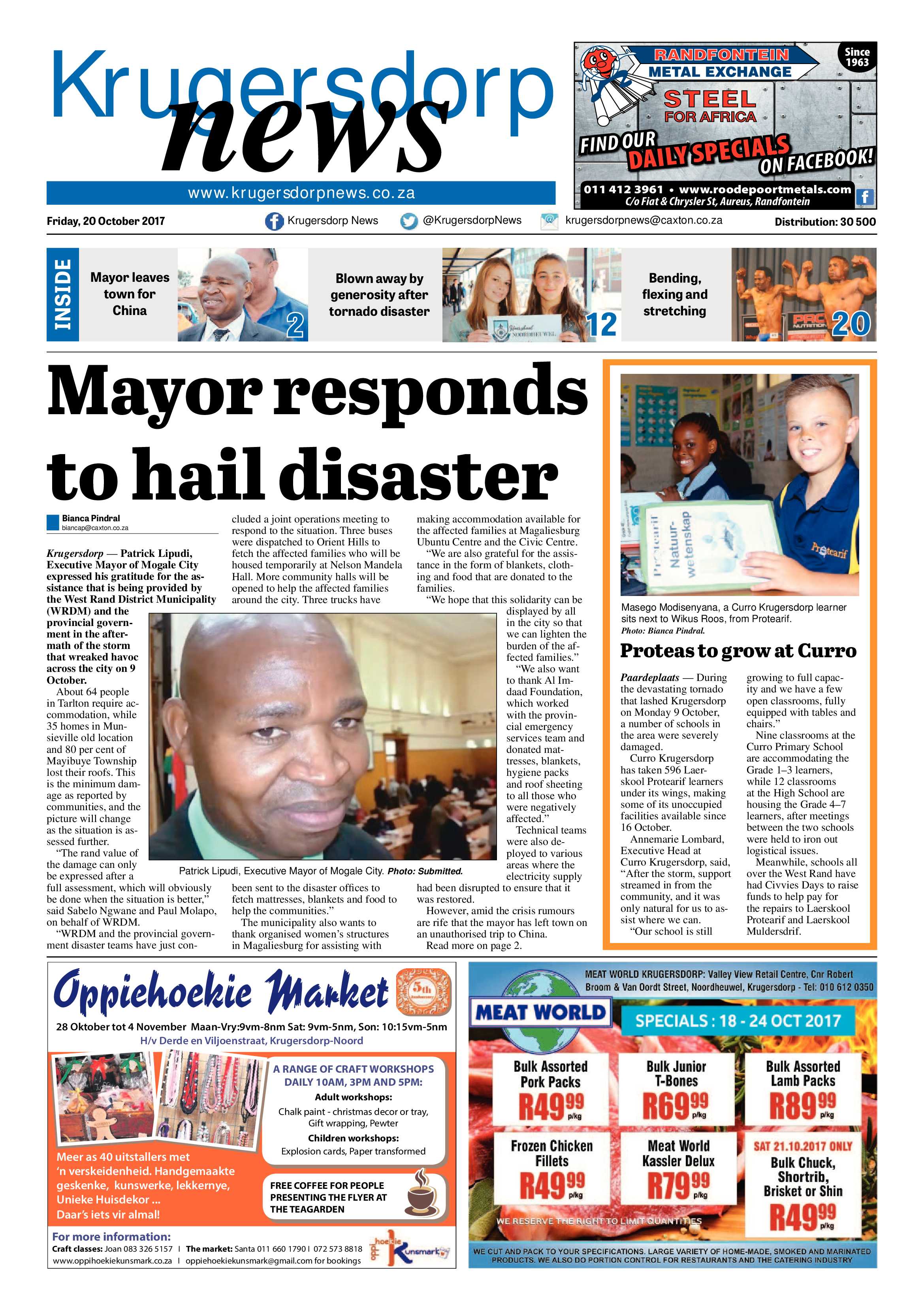 Krugersdorp News 20 October 2017 page 1