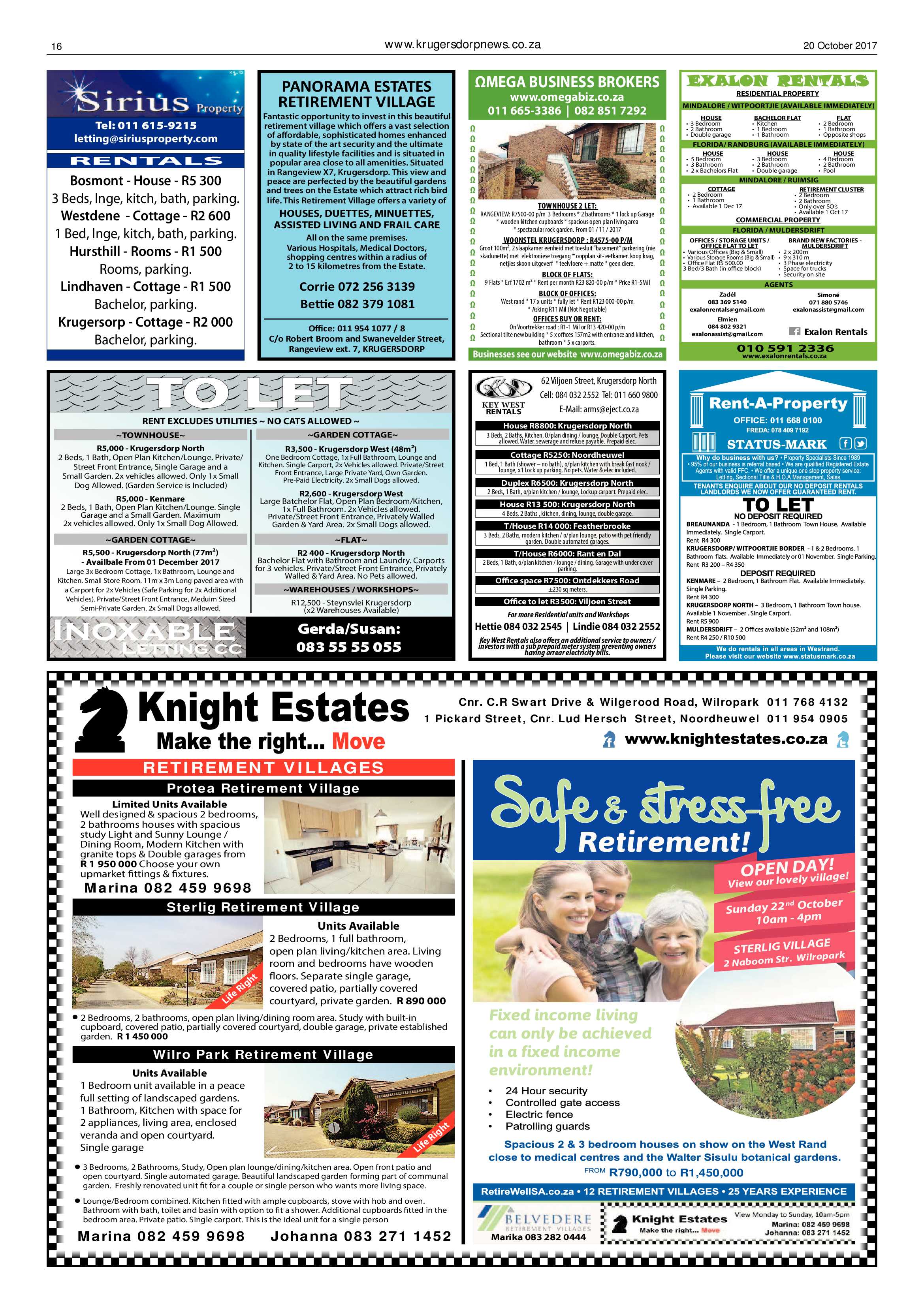 Krugersdorp News 20 October 2017 page 16
