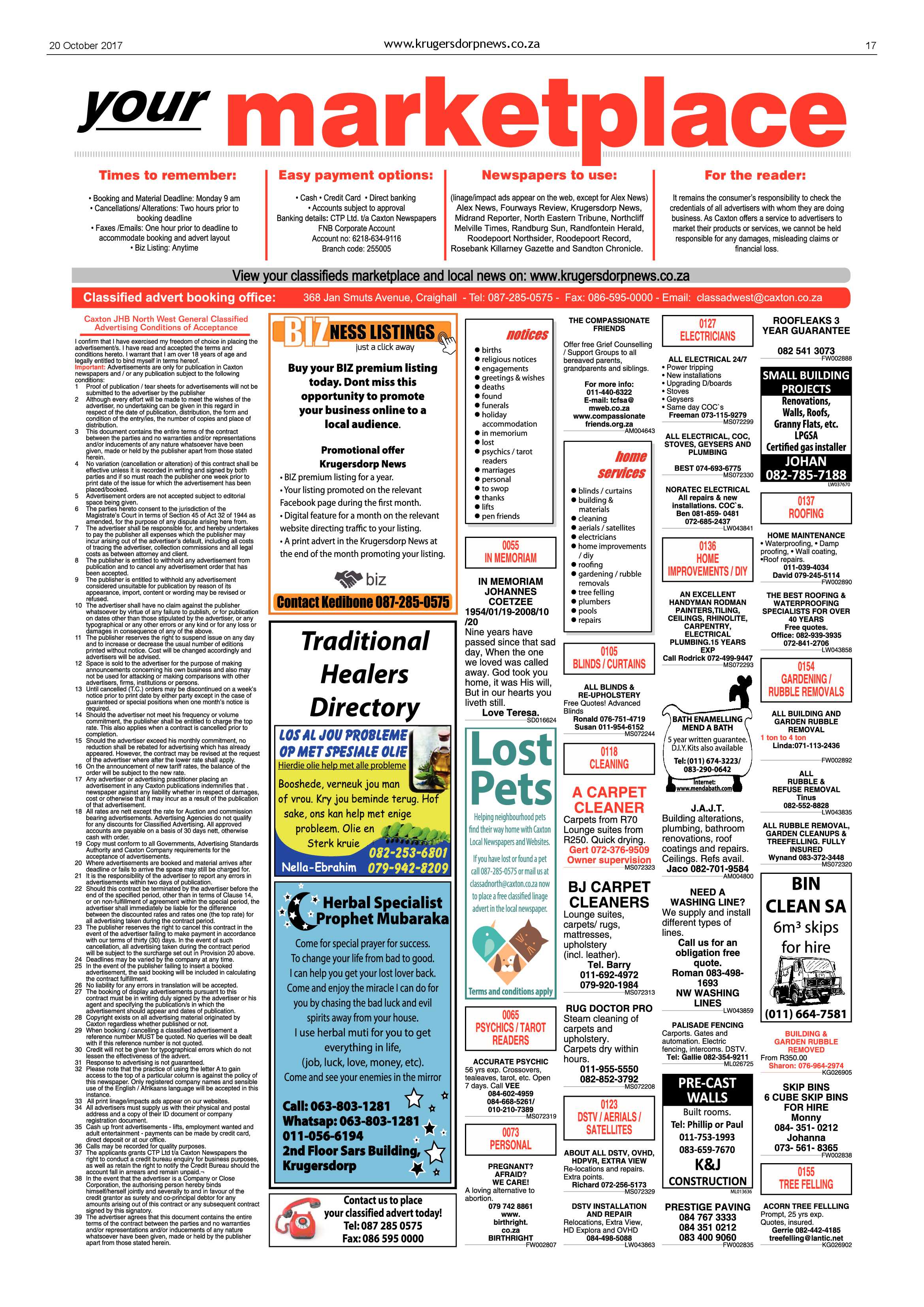 Krugersdorp News 20 October 2017 page 17