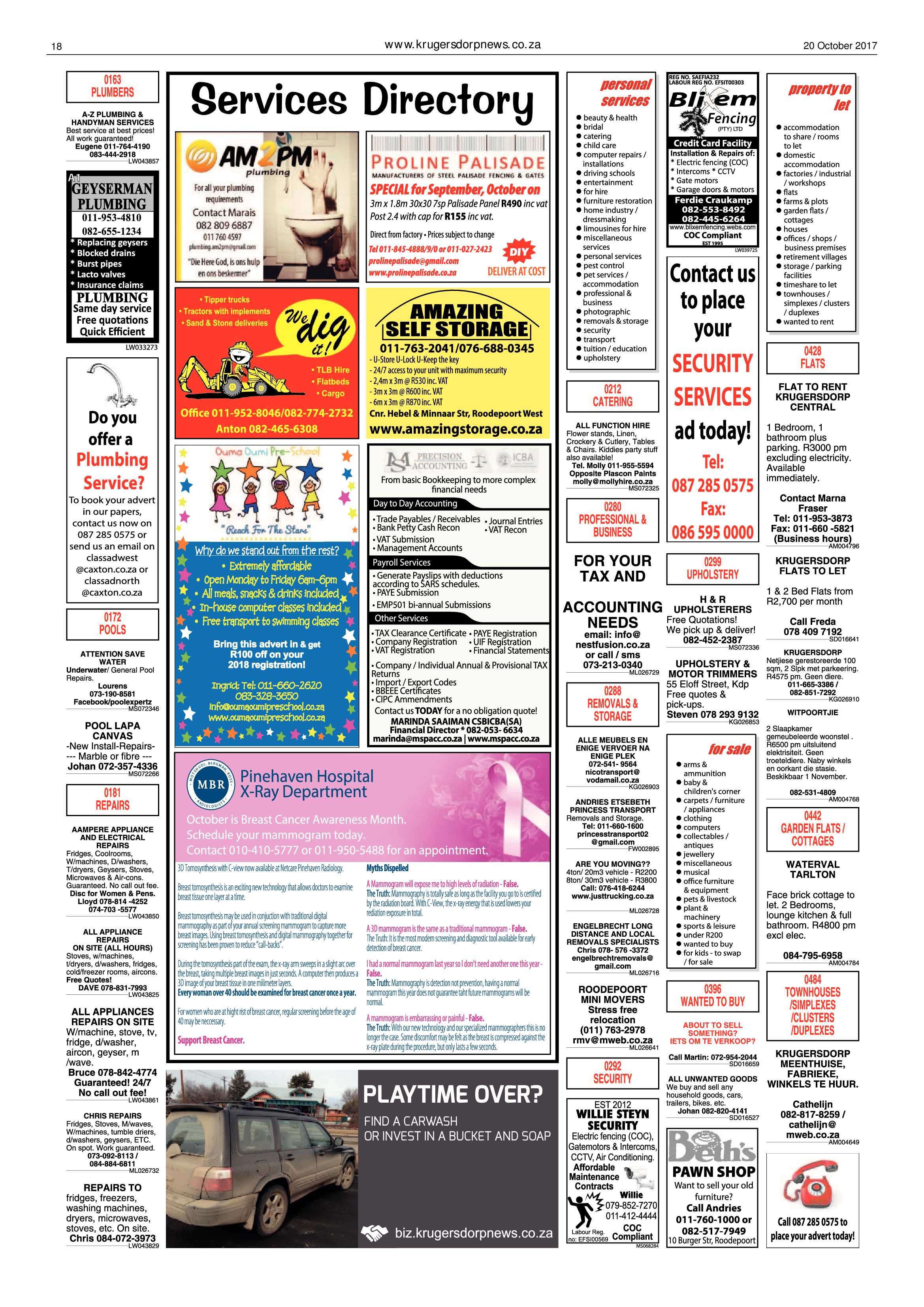 Krugersdorp News 20 October 2017 page 18