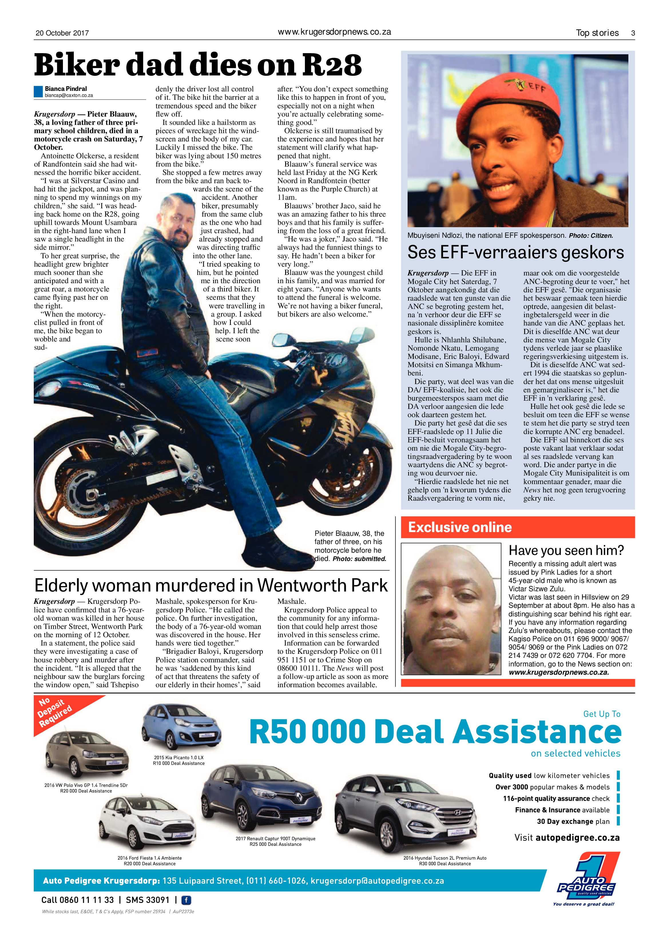 Krugersdorp News 20 October 2017 page 3