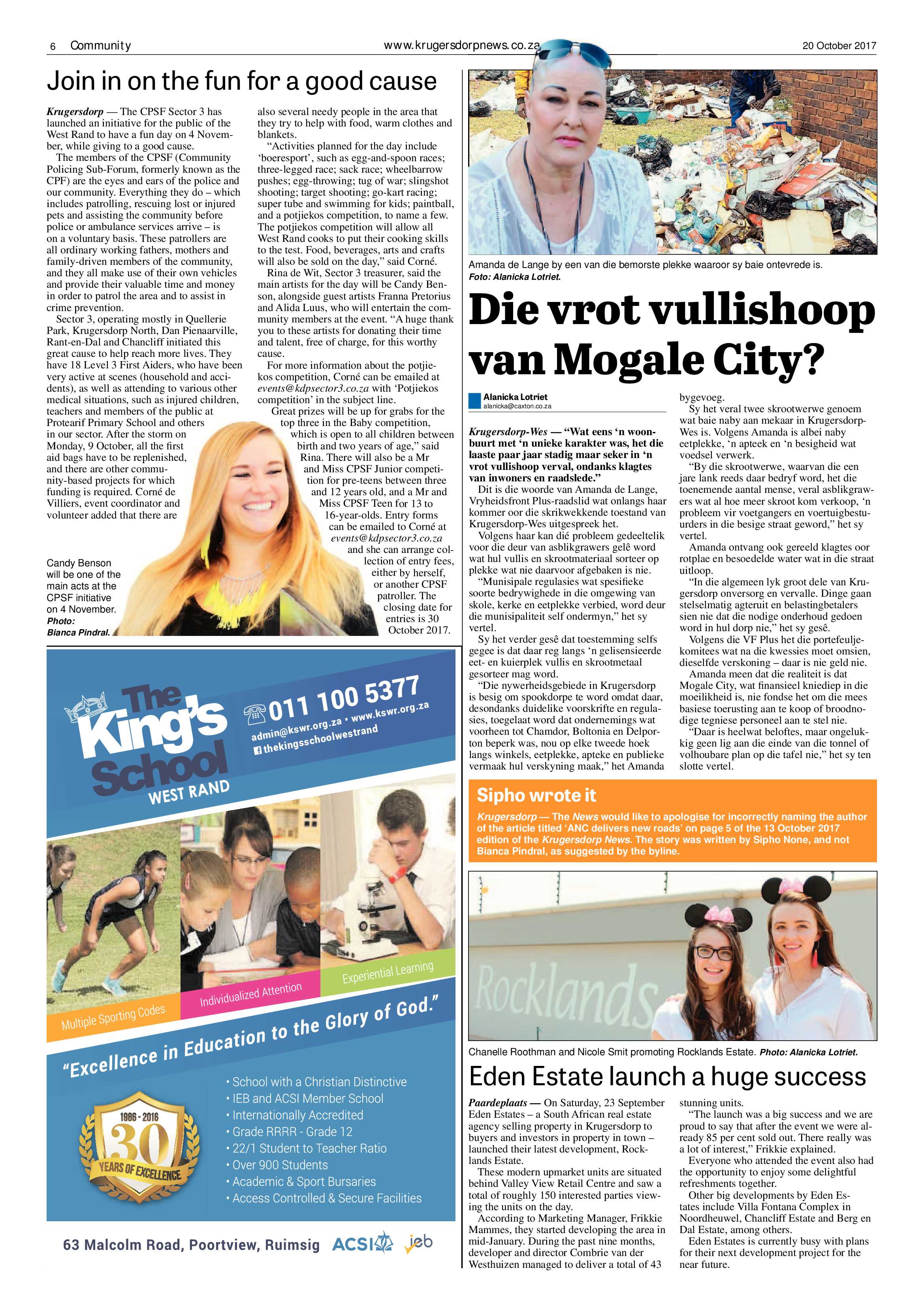 Krugersdorp News 20 October 2017 page 6