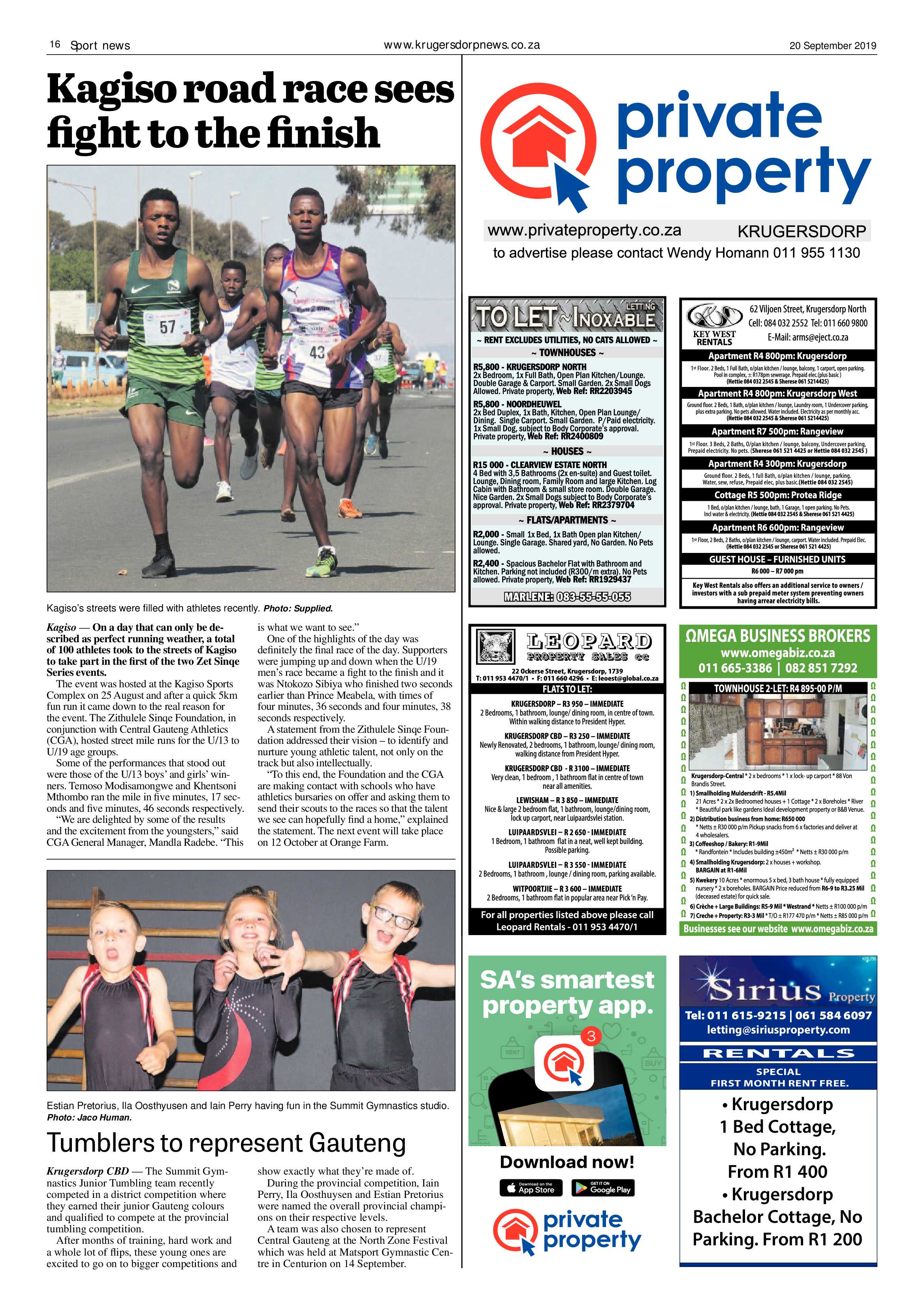 Krugersdorp News 20 September 219 page 16