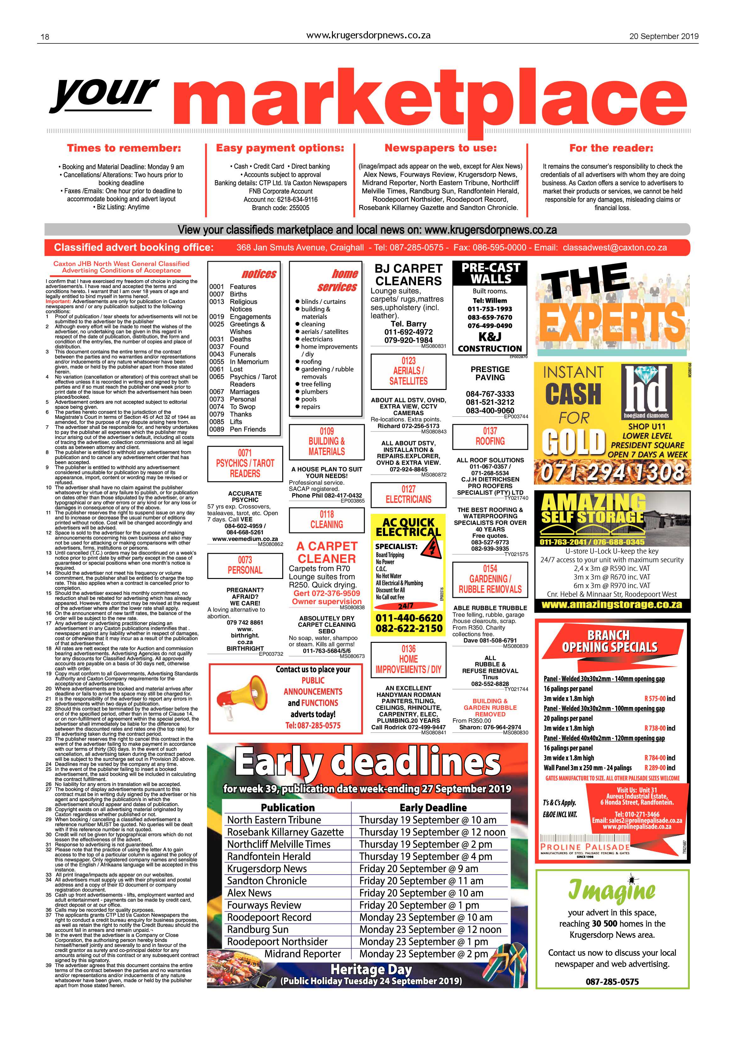 Krugersdorp News 20 September 219 page 18