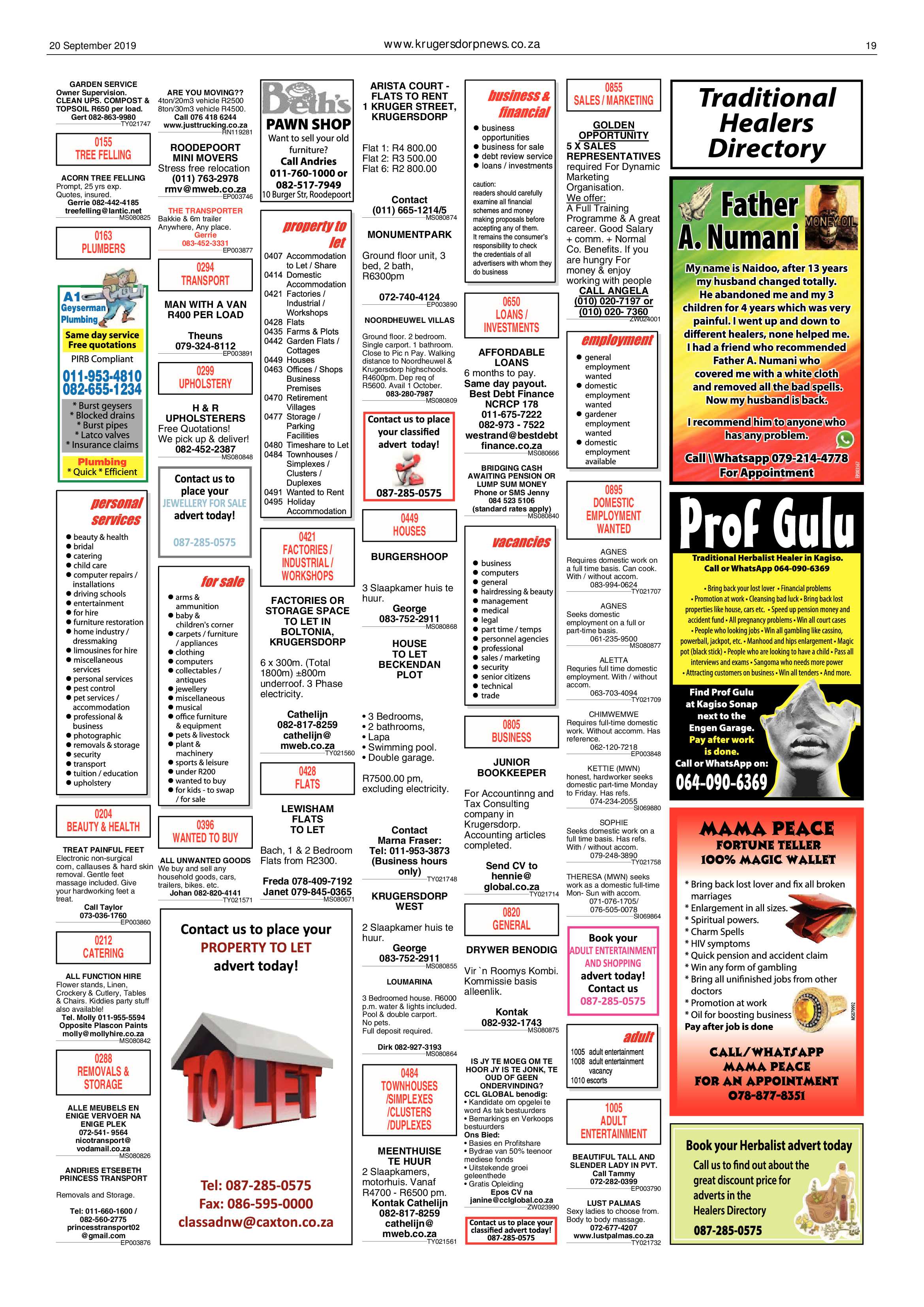 Krugersdorp News 20 September 219 page 19