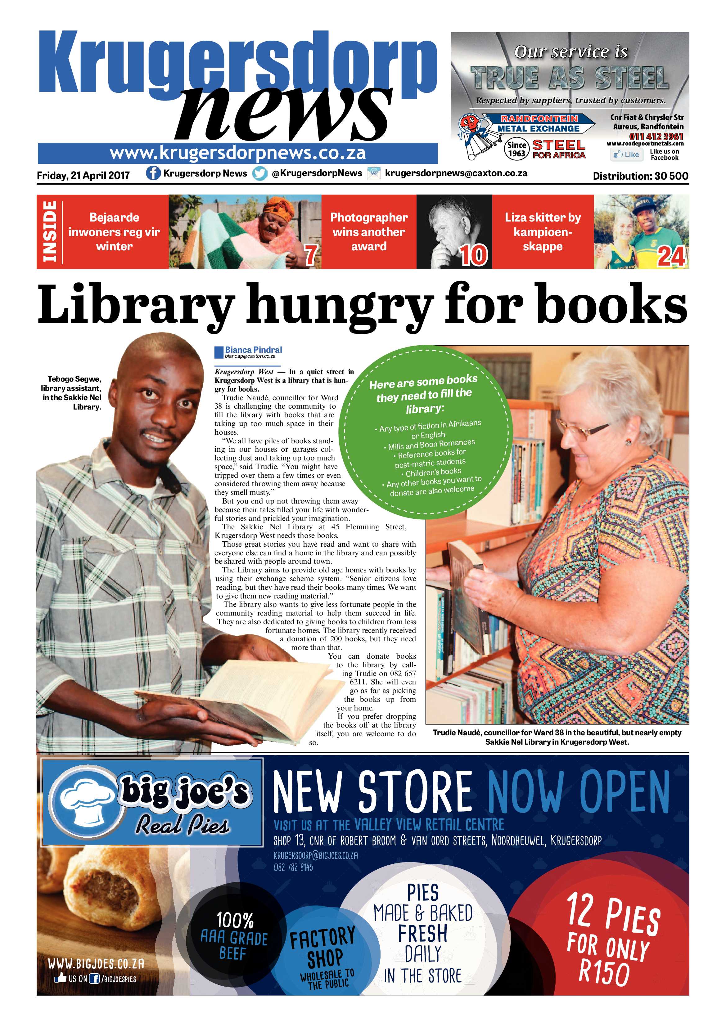 Krugersdorp News 21 April 2017 page 1
