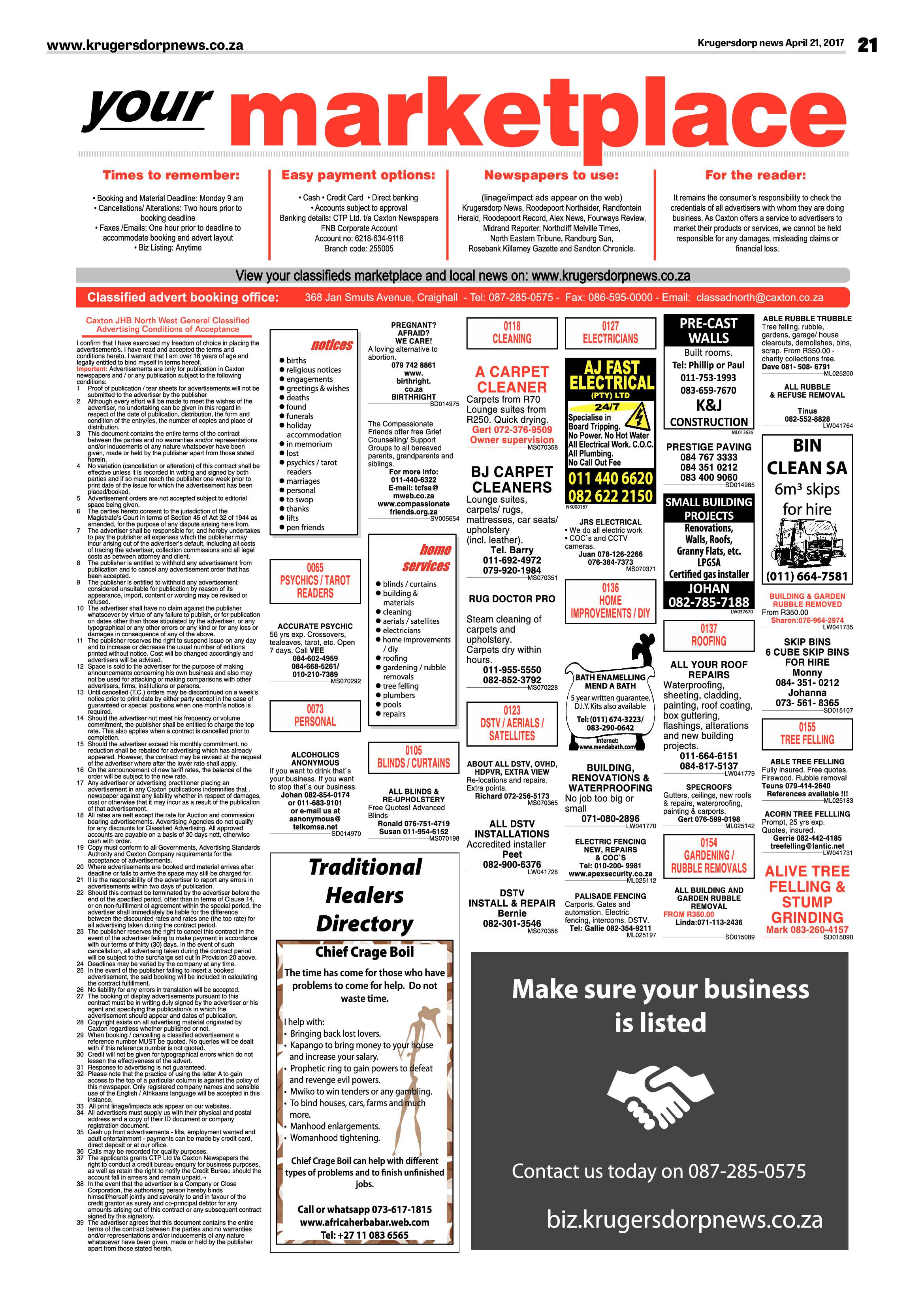 Krugersdorp News 21 April 2017 page 21