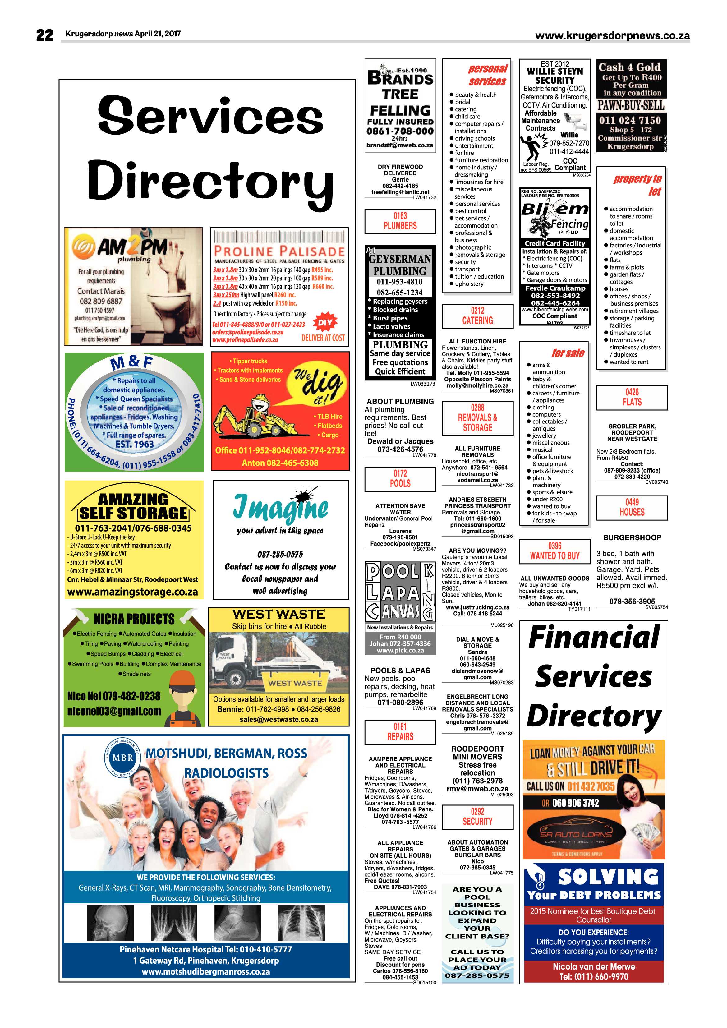 Krugersdorp News 21 April 2017 page 22