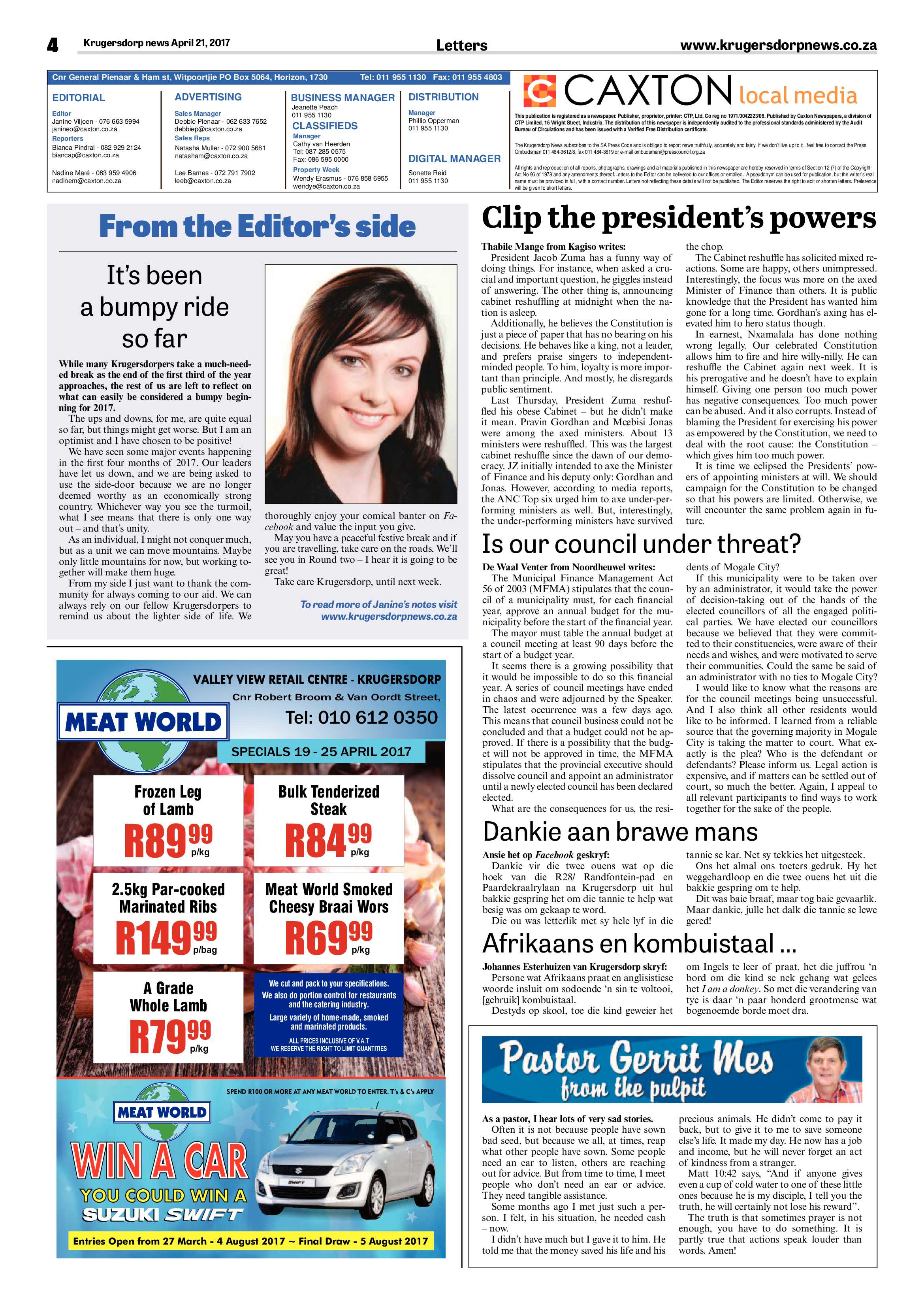 Krugersdorp News 21 April 2017 page 4