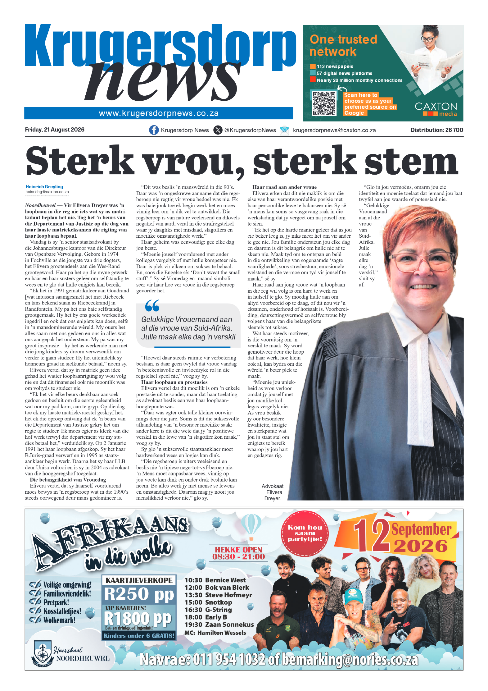 Krugersdorp News 21 August 2026 page 1