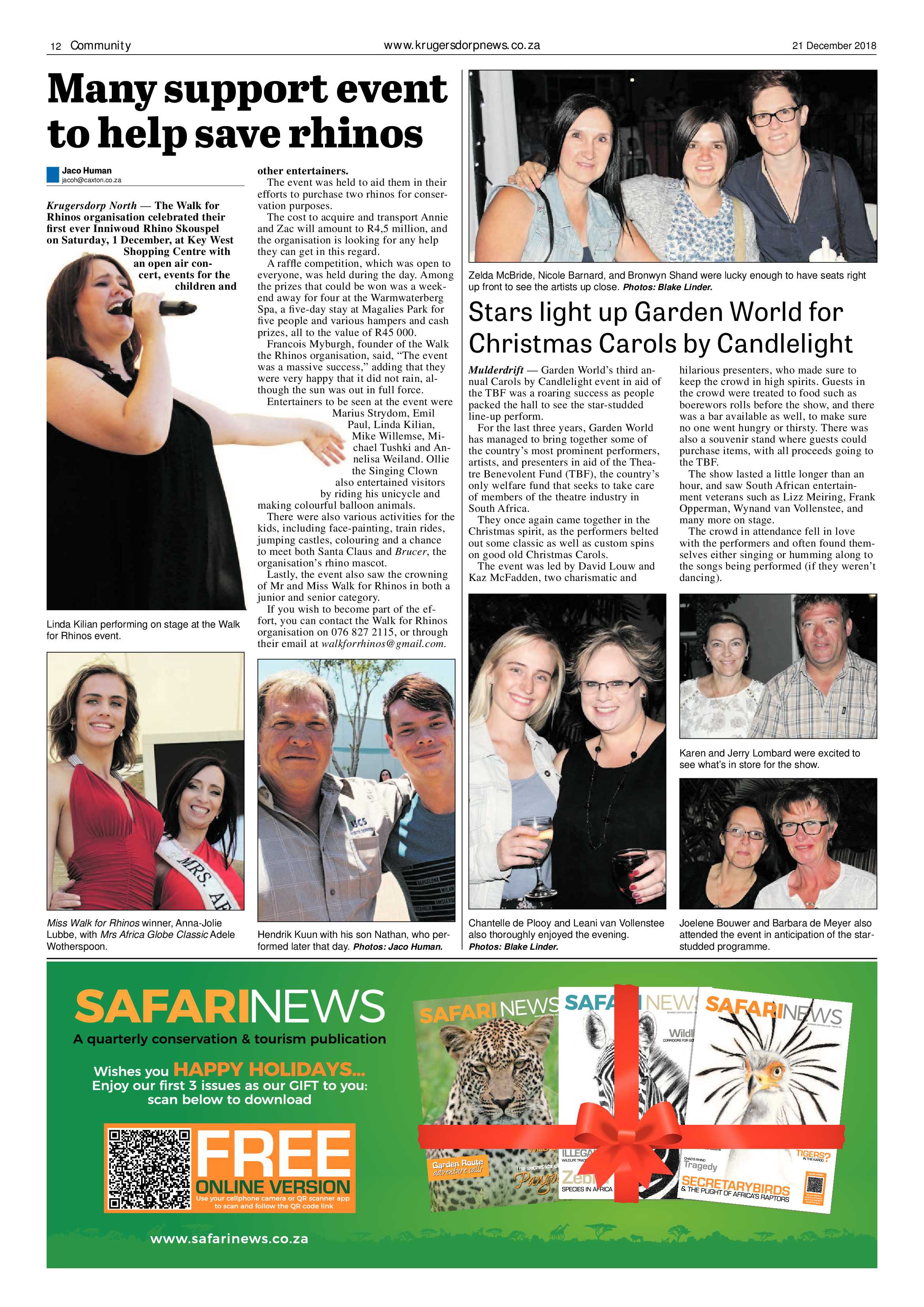 Krugersdorp News 21 December 2018 page 12