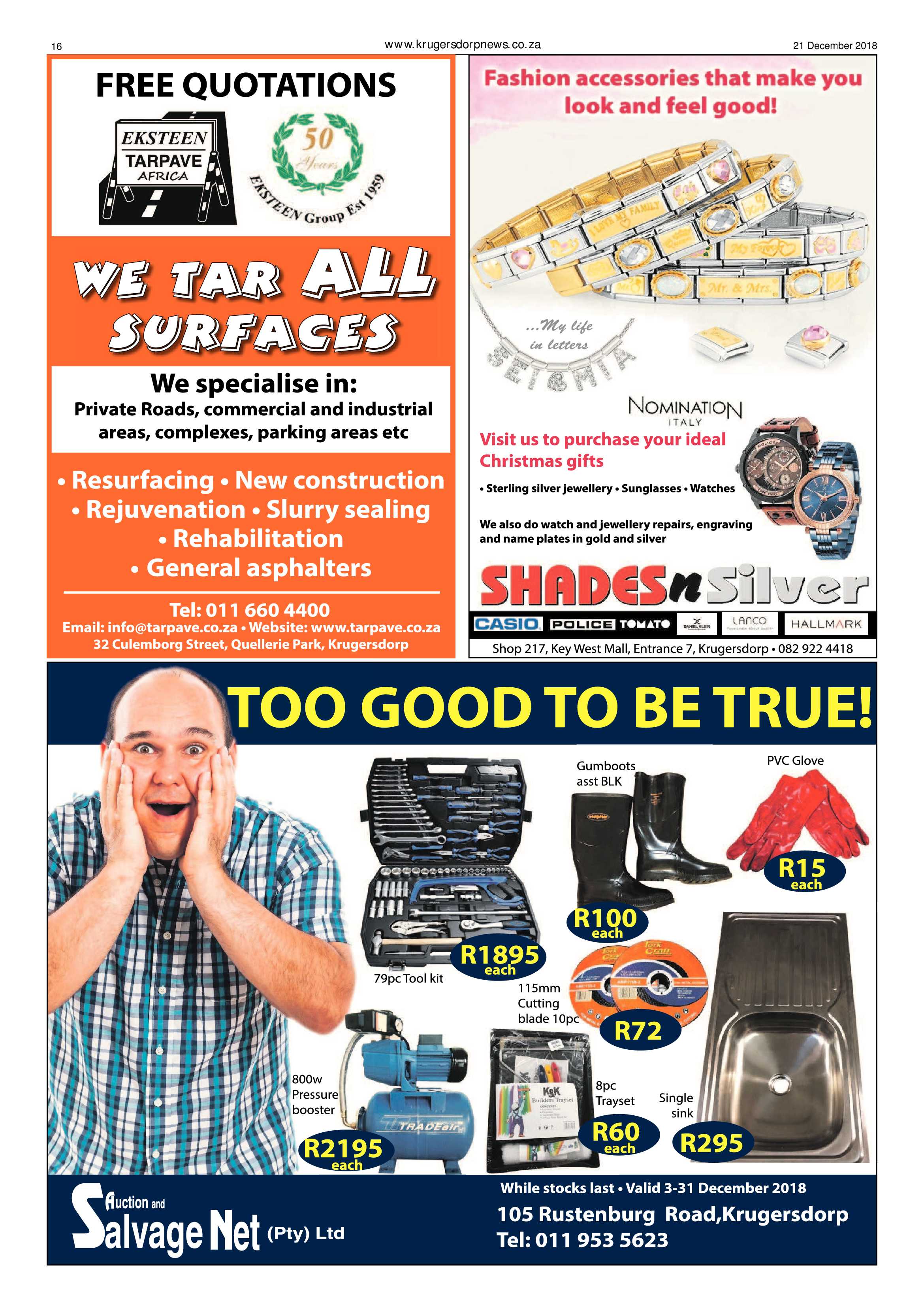 Krugersdorp News 21 December 2018 page 16