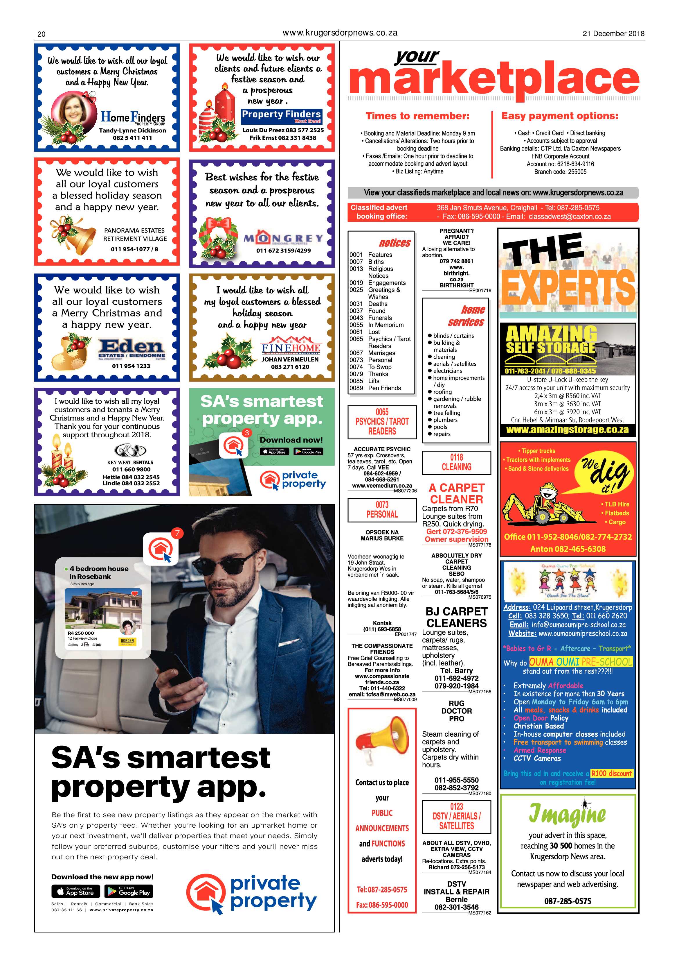 Krugersdorp News 21 December 2018 page 20