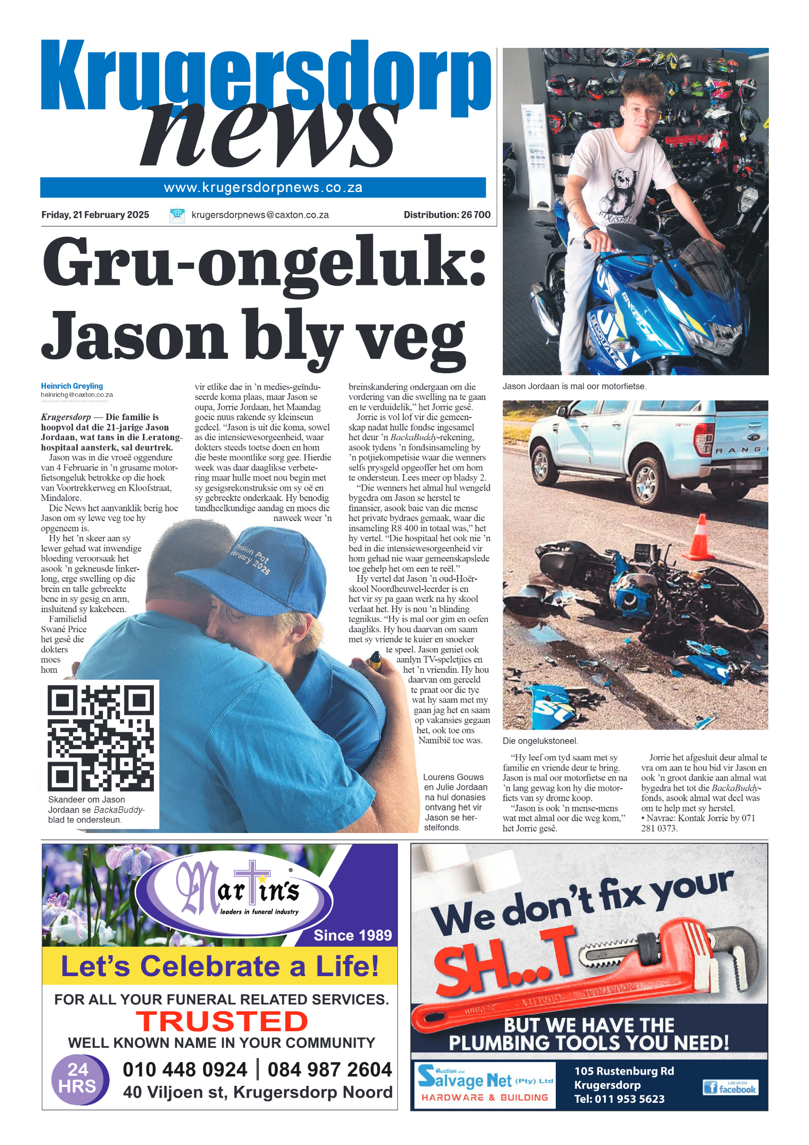 Krugersdorp News 21 February 2025 page 1