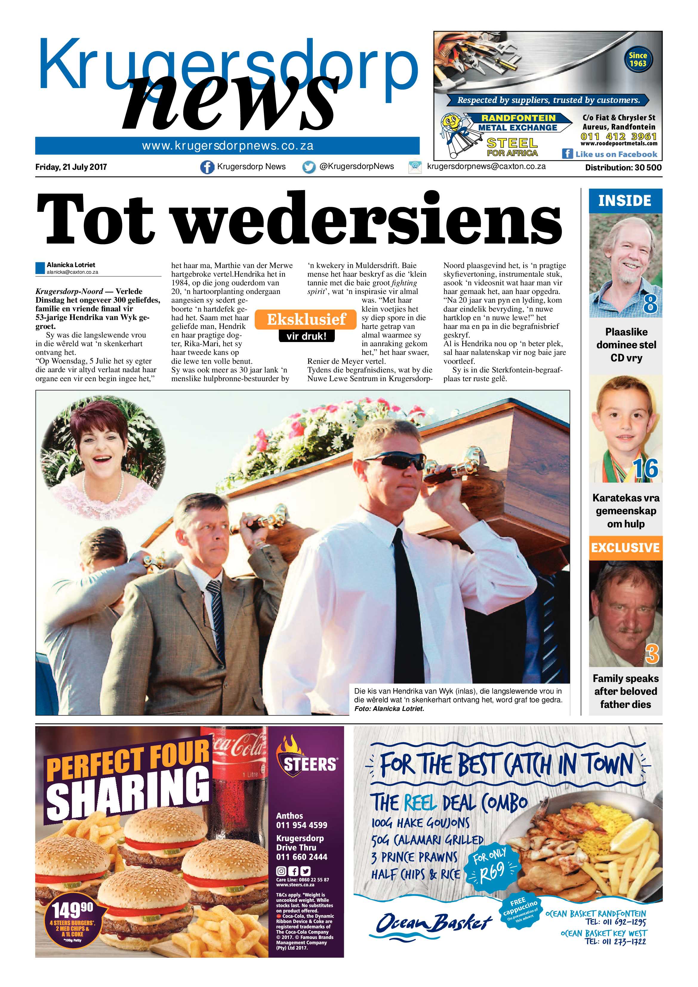 Krugersdorp News 21 July 2017 page 1