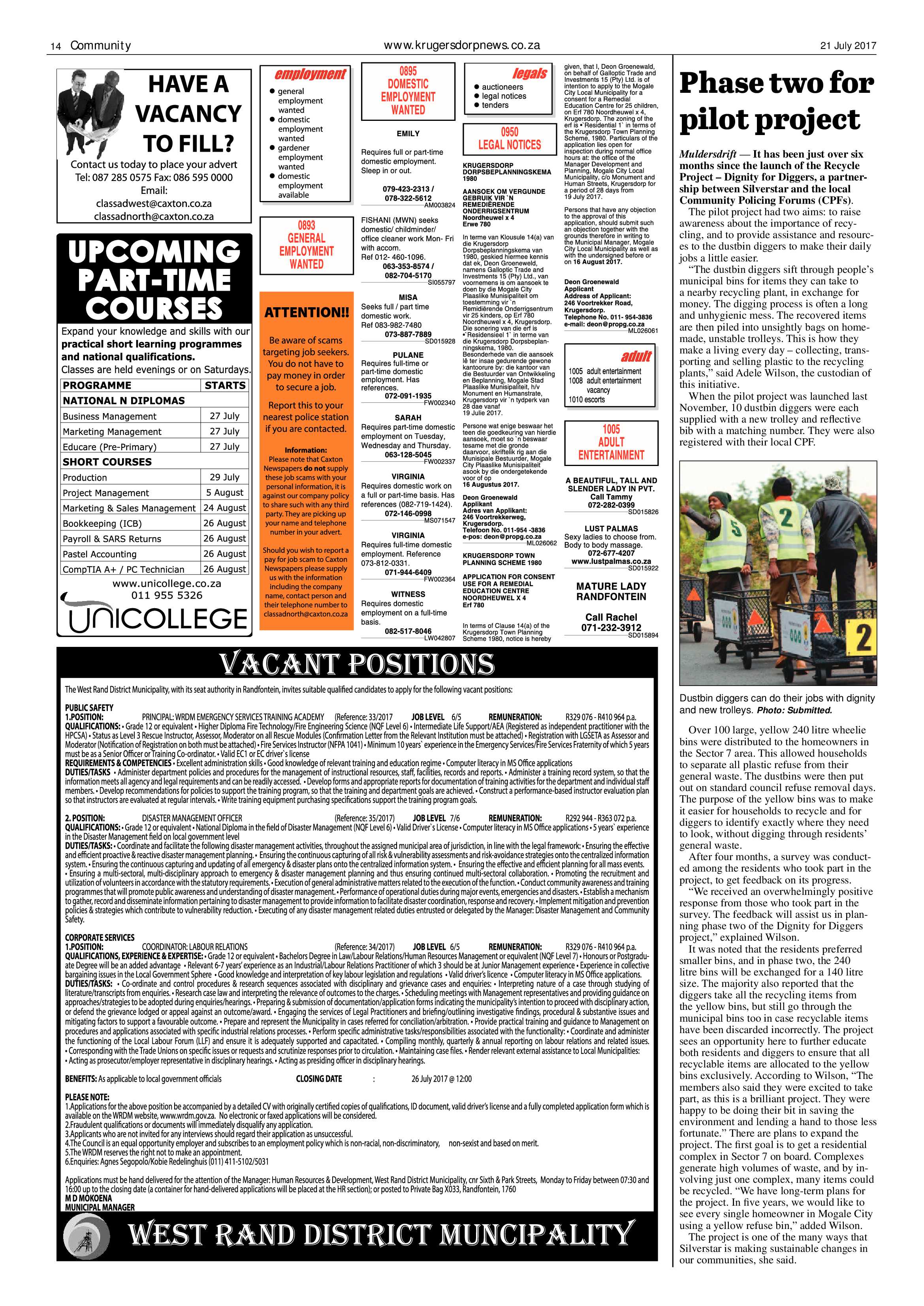 Krugersdorp News 21 July 2017 page 14