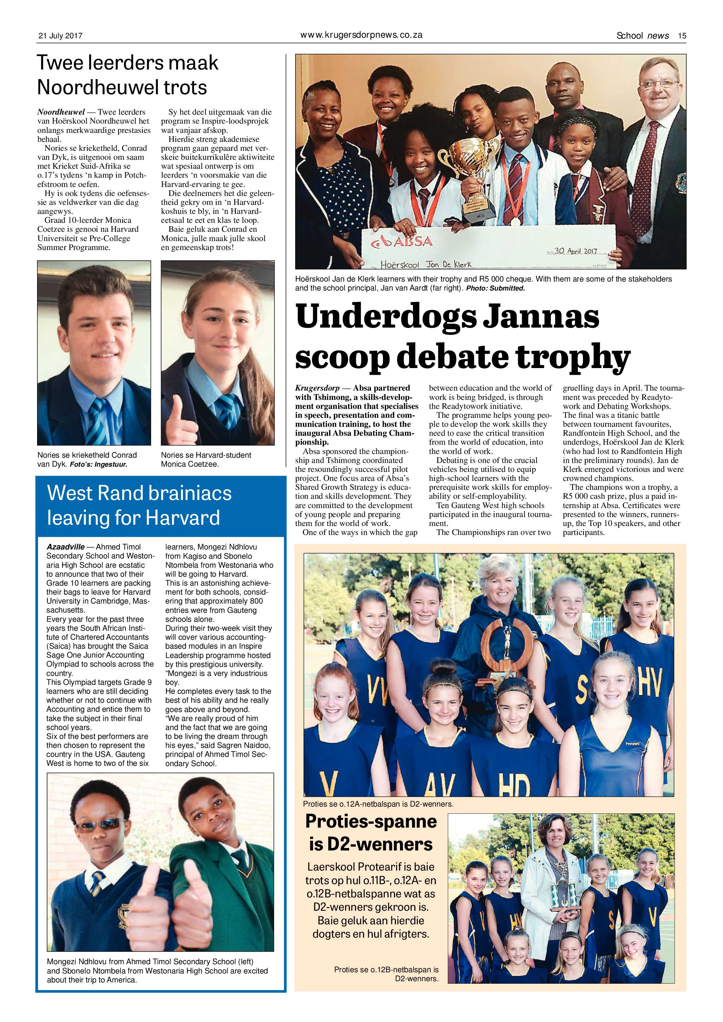 Krugersdorp News 21 July 2017 page 15