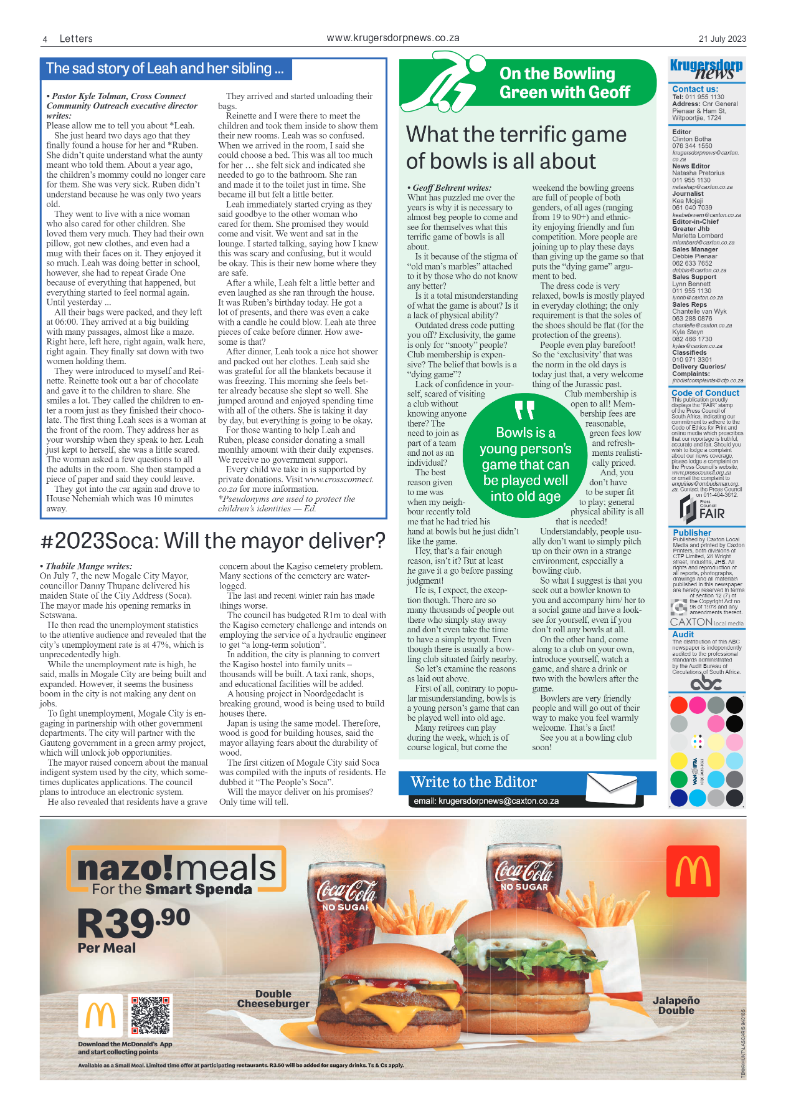 Krugersdorp News 21 July 2023 page 4