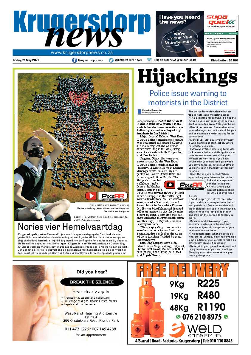Krugersdorp News 21 May 2021 page 1