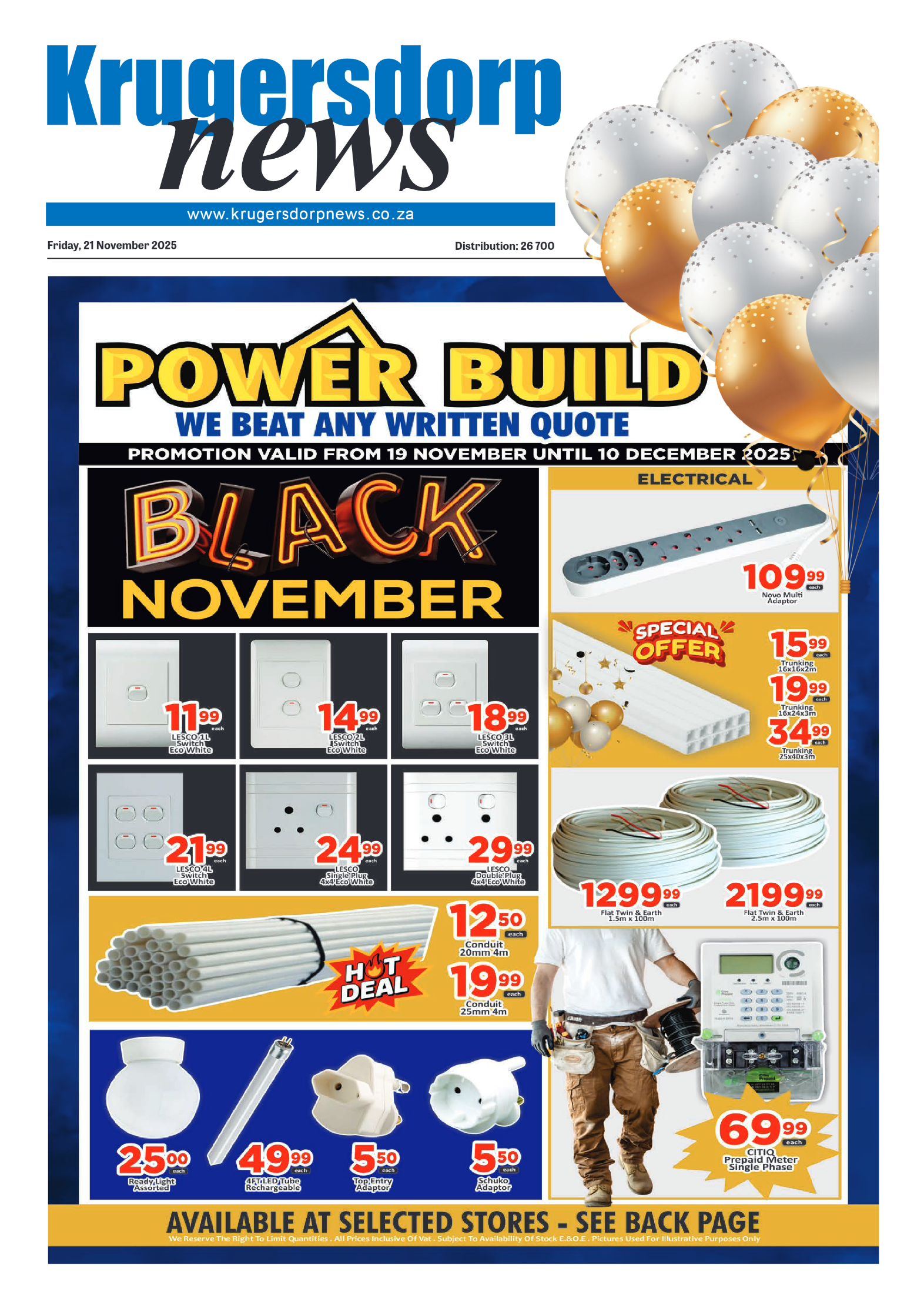 Krugersdorp News 21 November 2025 page 1
