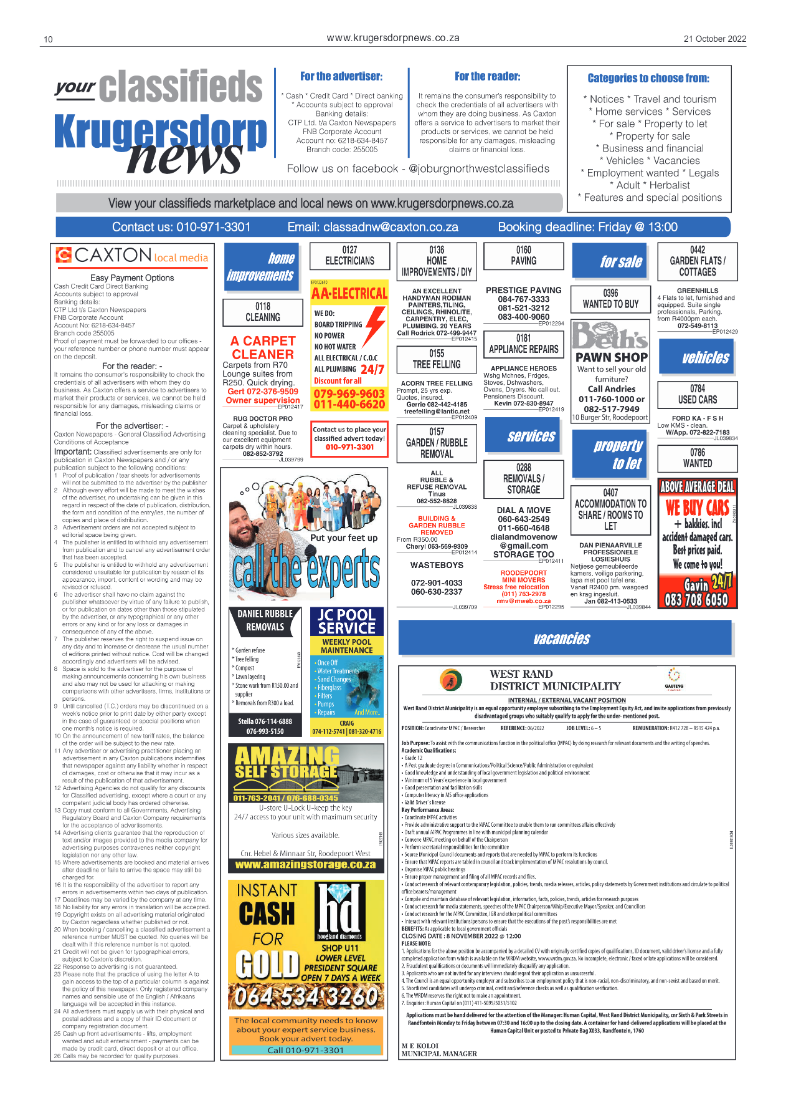 Krugersdorp News 21 October 2022 page 10