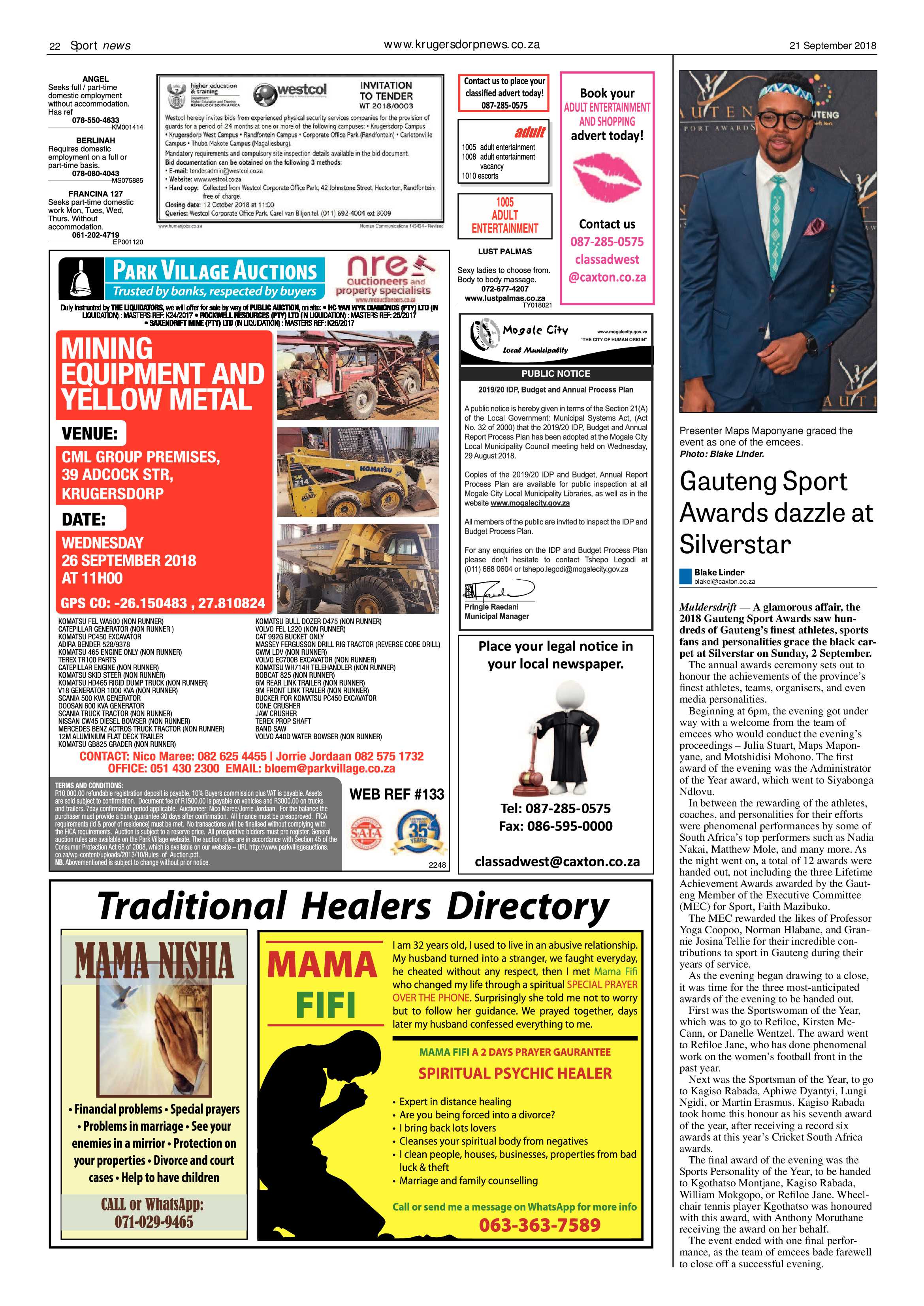 Krugersdorp News 21 September 2018 page 22