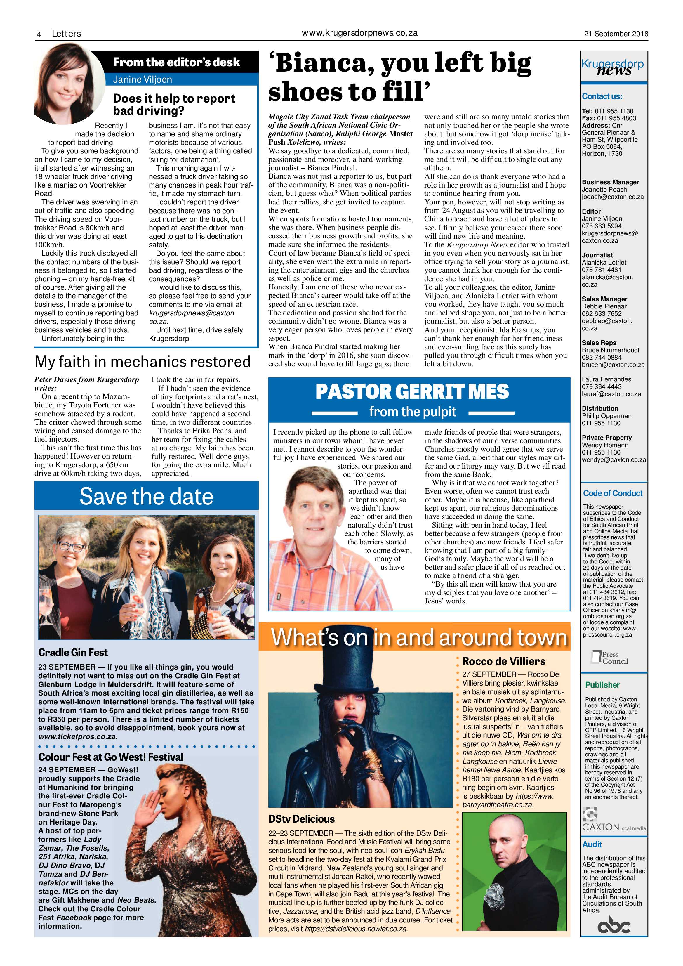 Krugersdorp News 21 September 2018 page 4