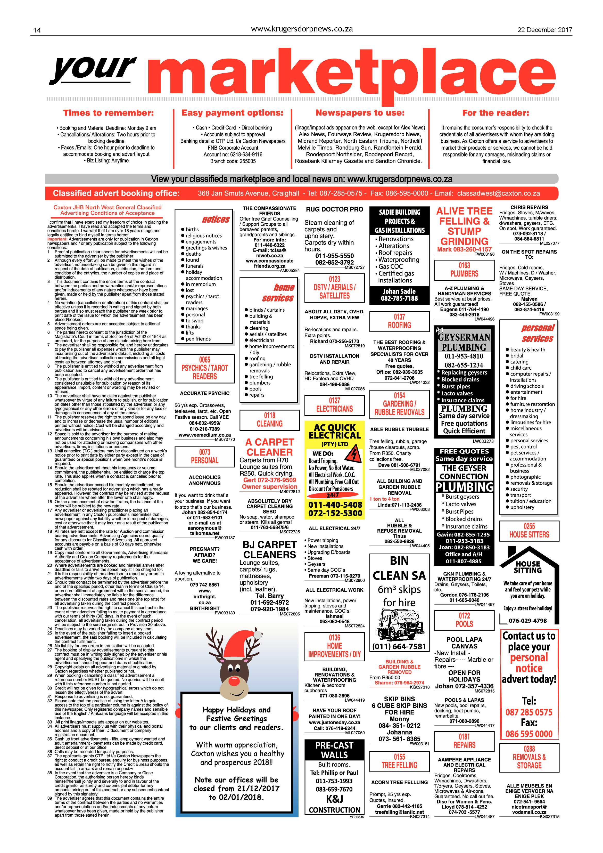Krugersdorp News 22 December 2017 page 14