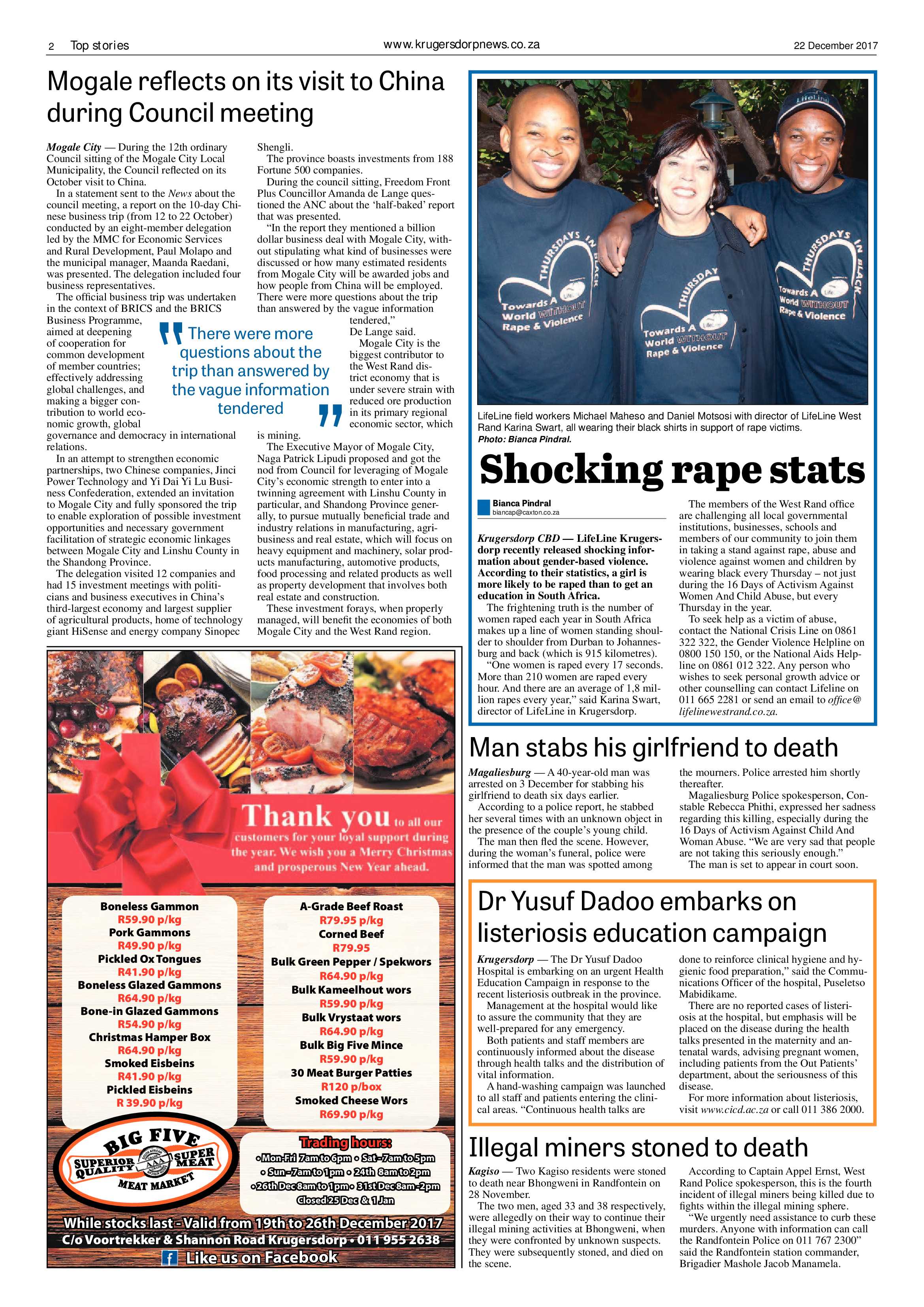 Krugersdorp News 22 December 2017 page 2