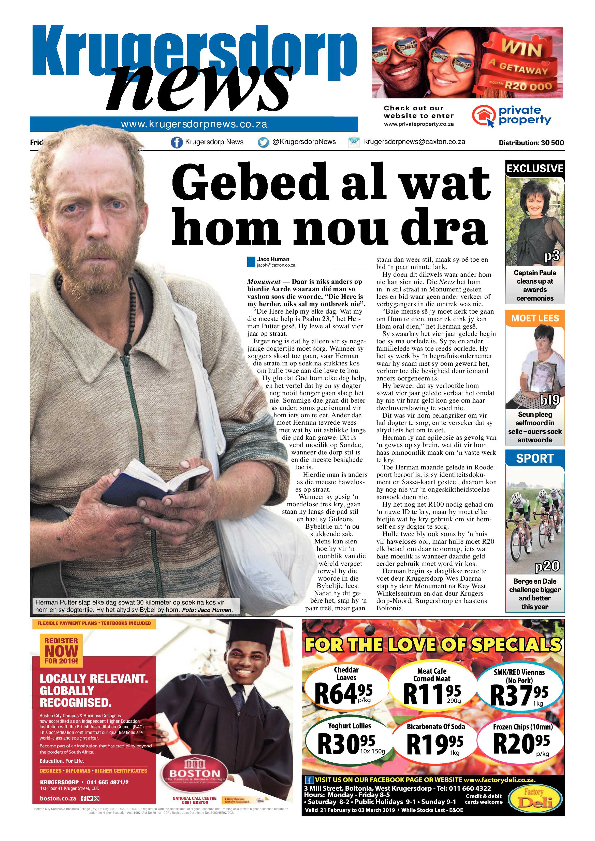 Krugersdorp News 22 February 2019 page 1