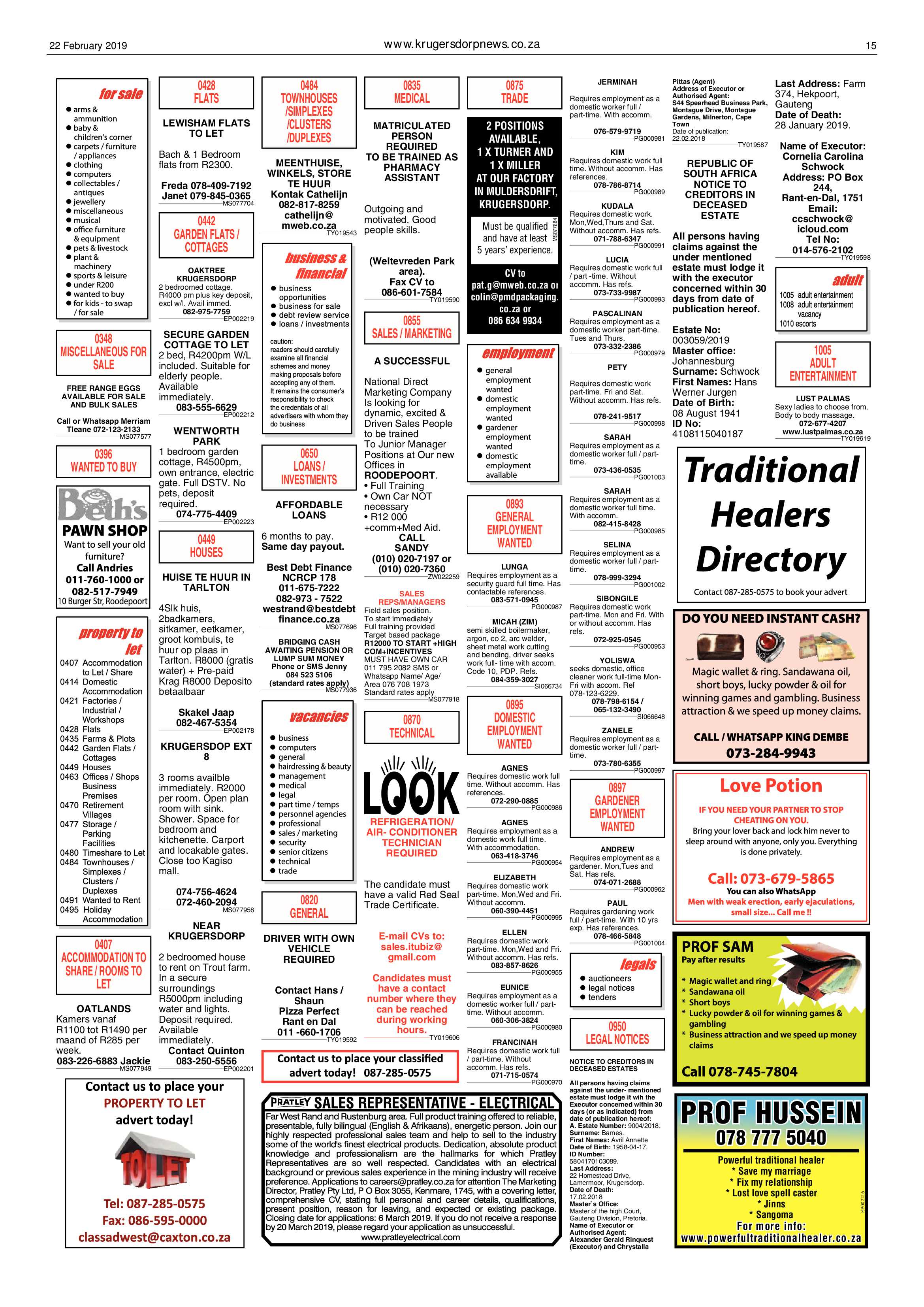 Krugersdorp News 22 February 2019 page 15