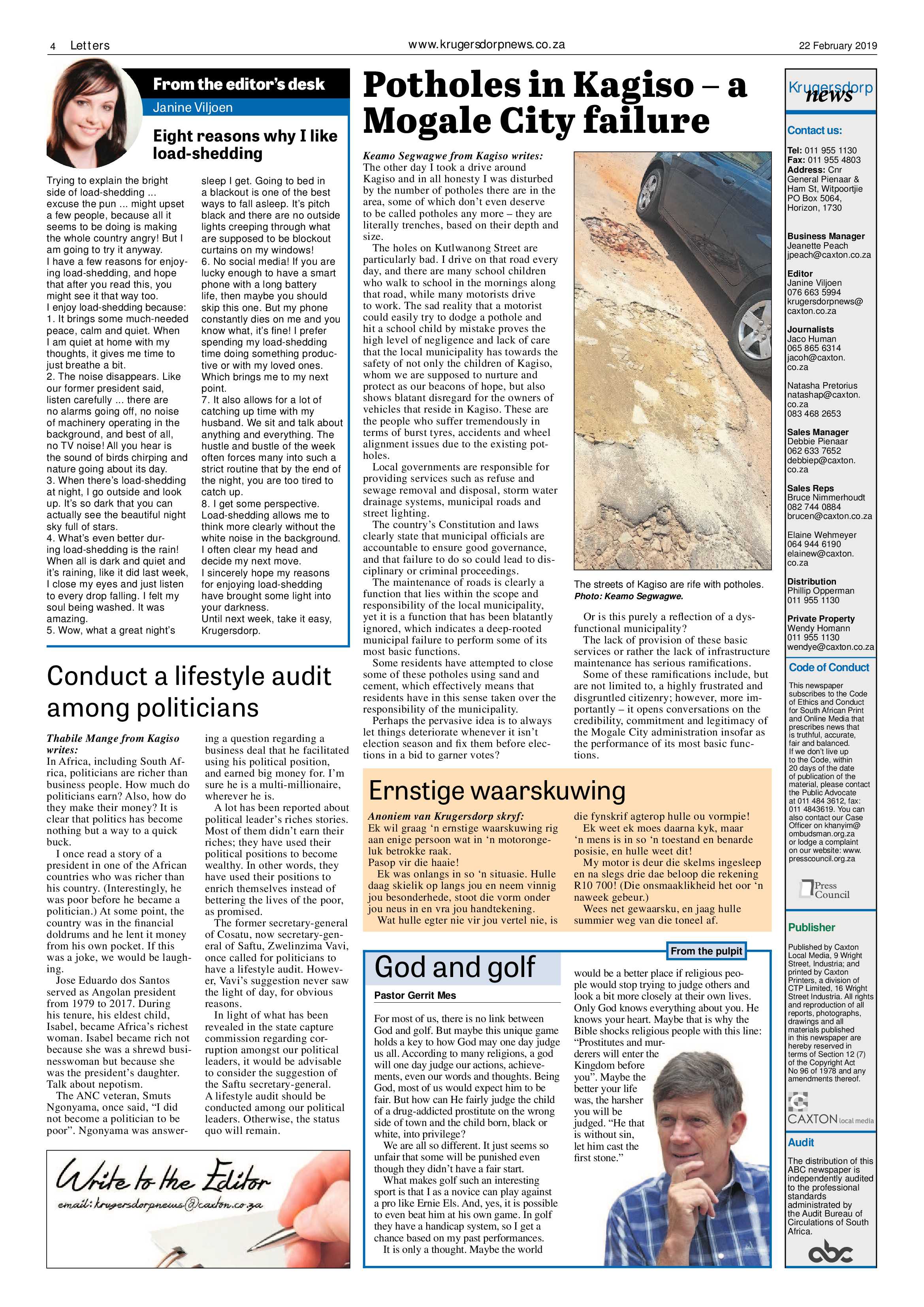Krugersdorp News 22 February 2019 page 4