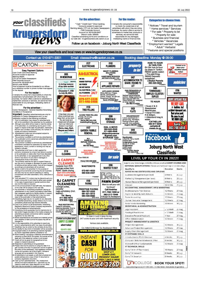 Krugersdorp News 22 July 2022 page 10