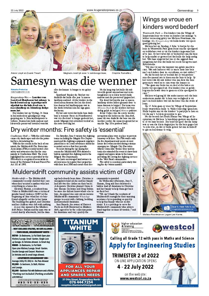 Krugersdorp News 22 July 2022 page 3