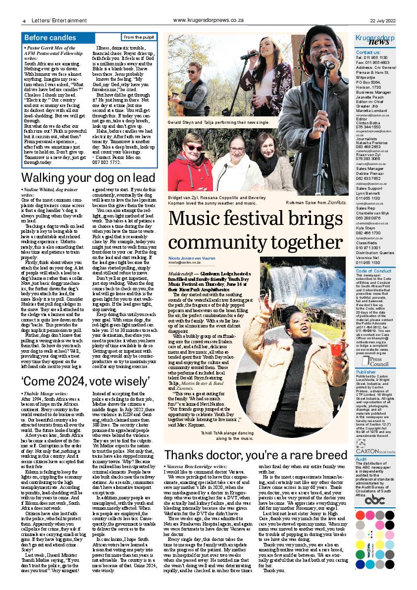 Krugersdorp News 22 July 2022 page 4