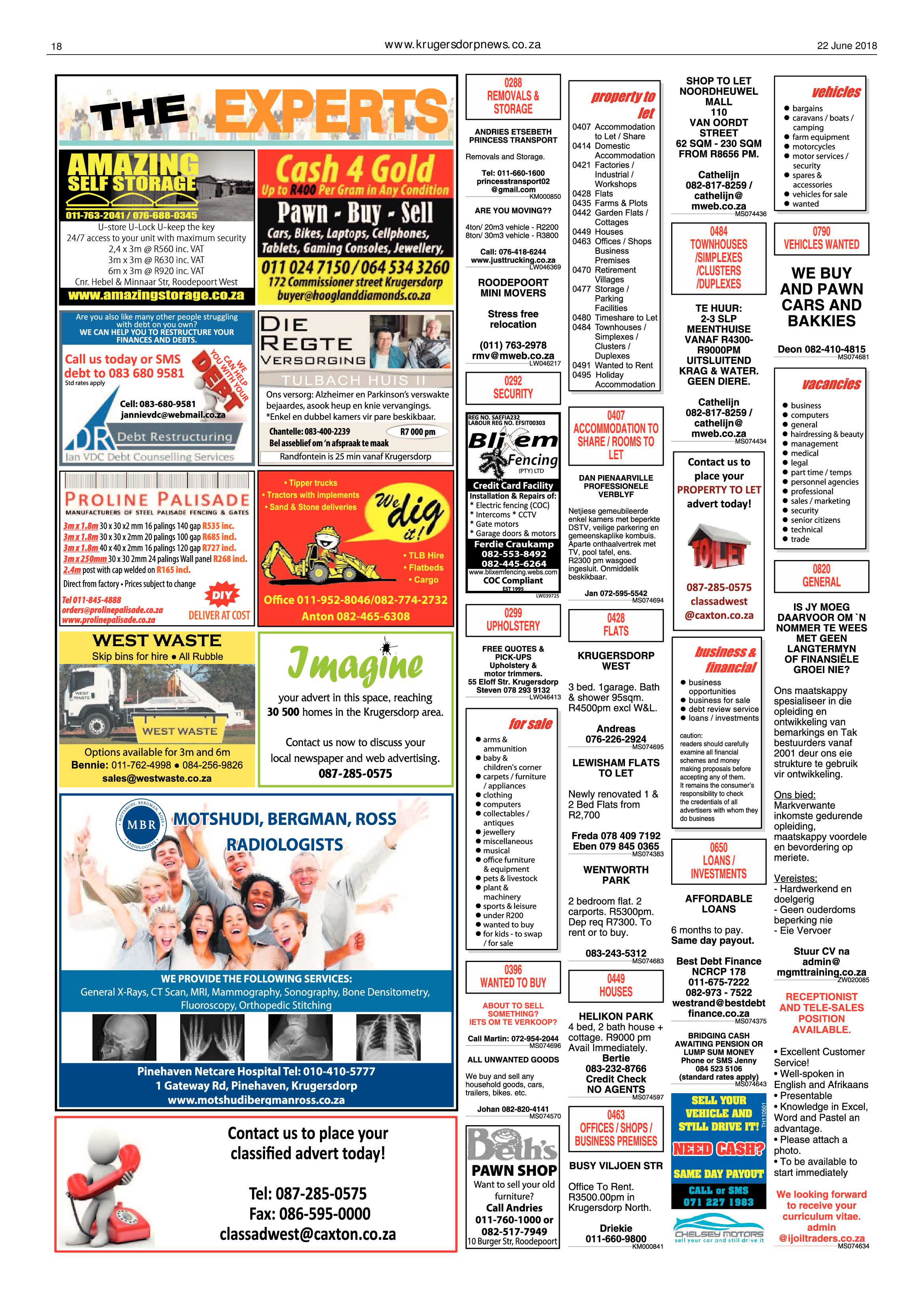 Krugersdorp News 22 June 2018 page 18