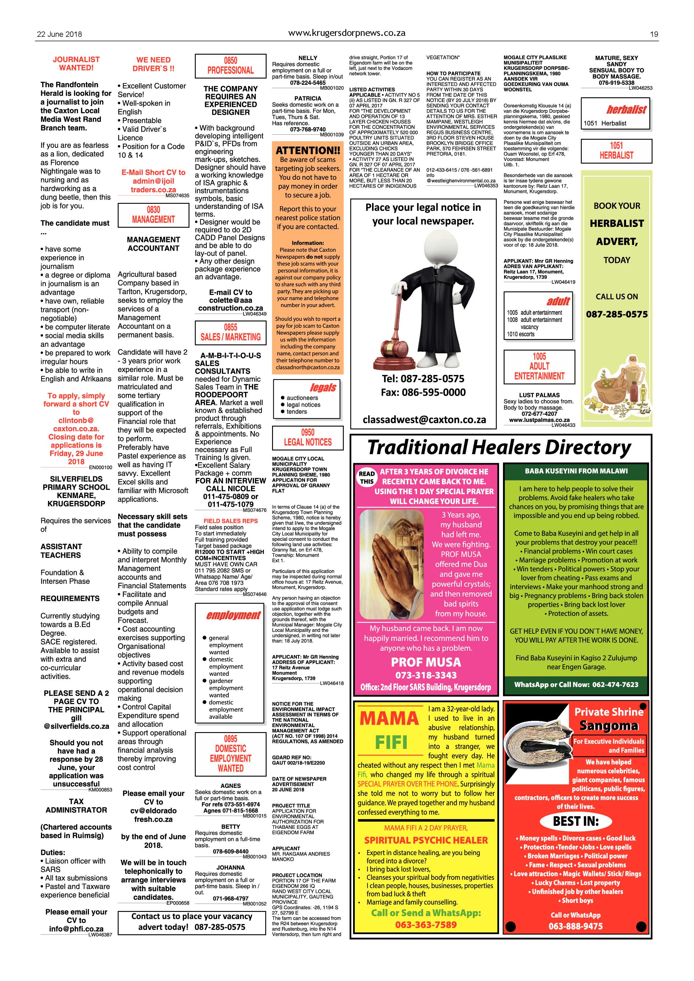 Krugersdorp News 22 June 2018 page 19