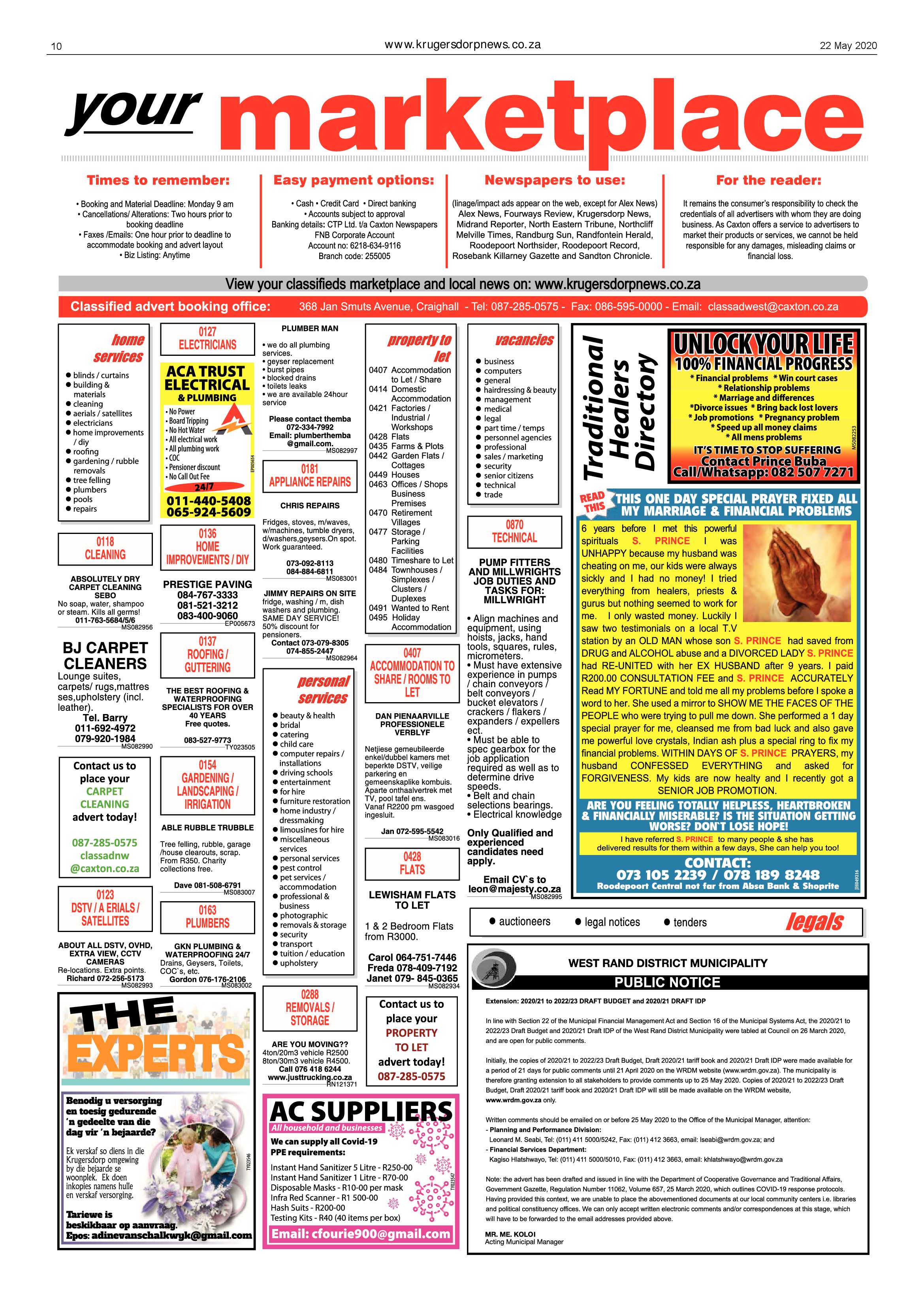 Krugersdorp News 22 May 2020 page 10