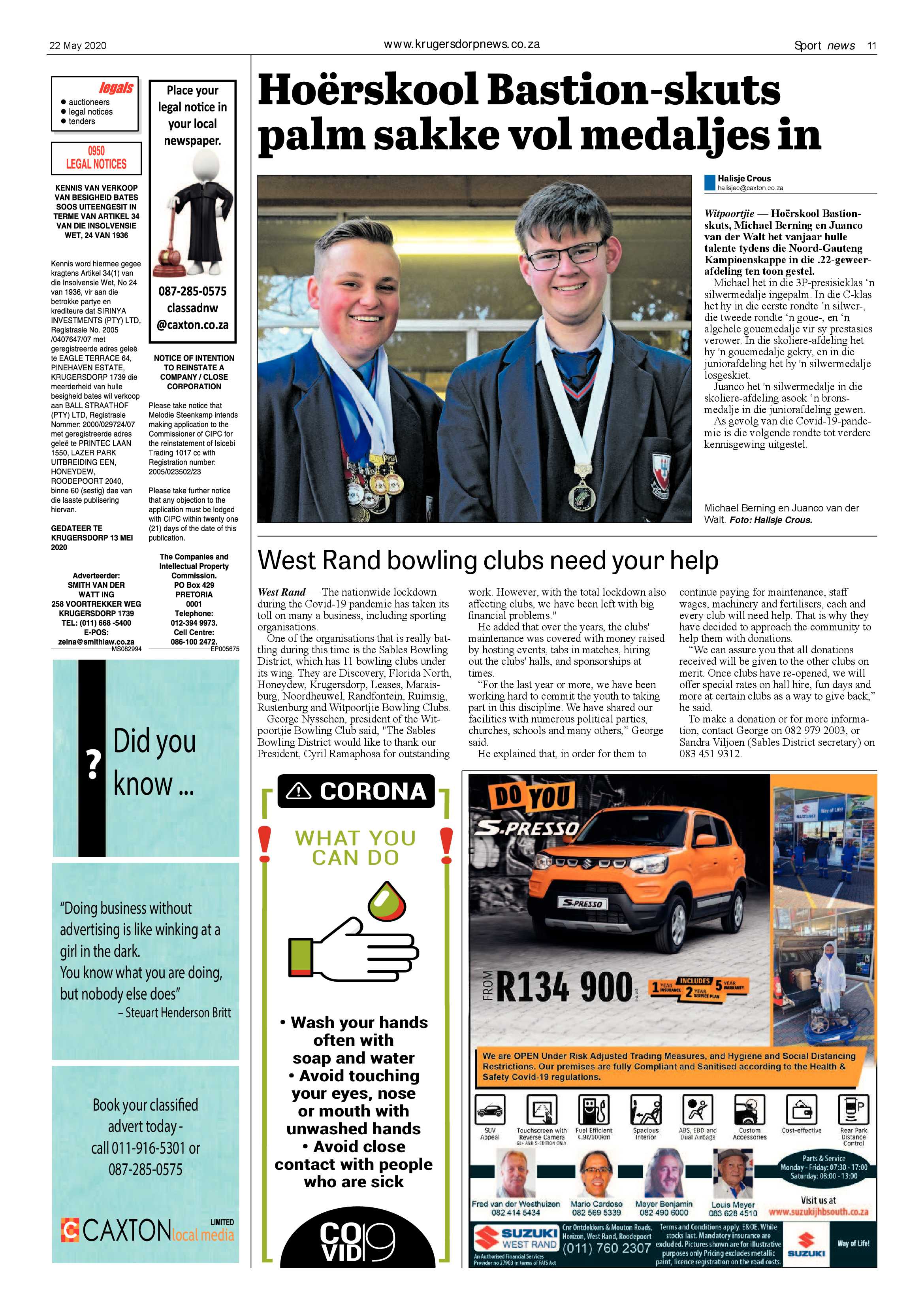 Krugersdorp News 22 May 2020 page 11