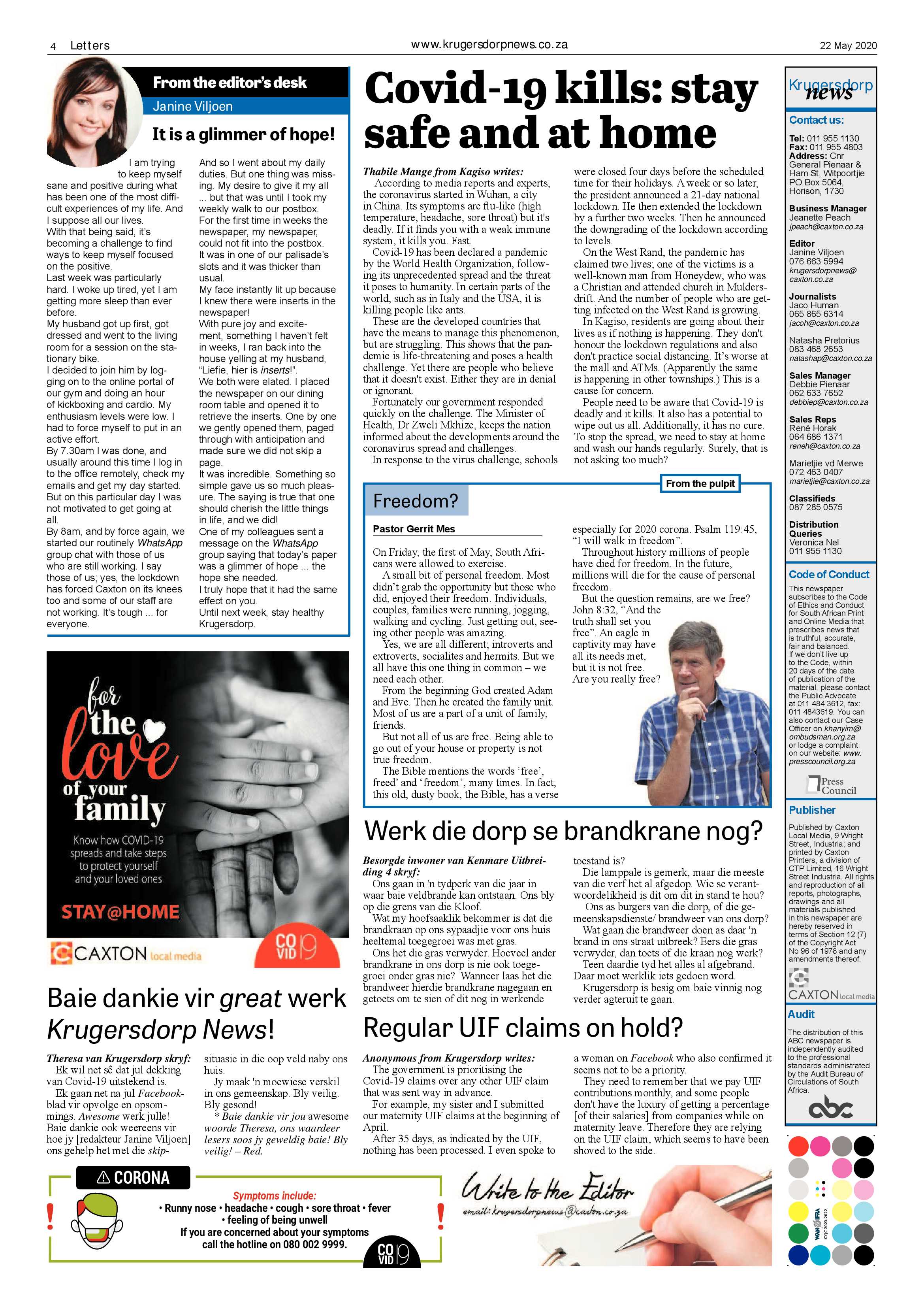 Krugersdorp News 22 May 2020 page 4