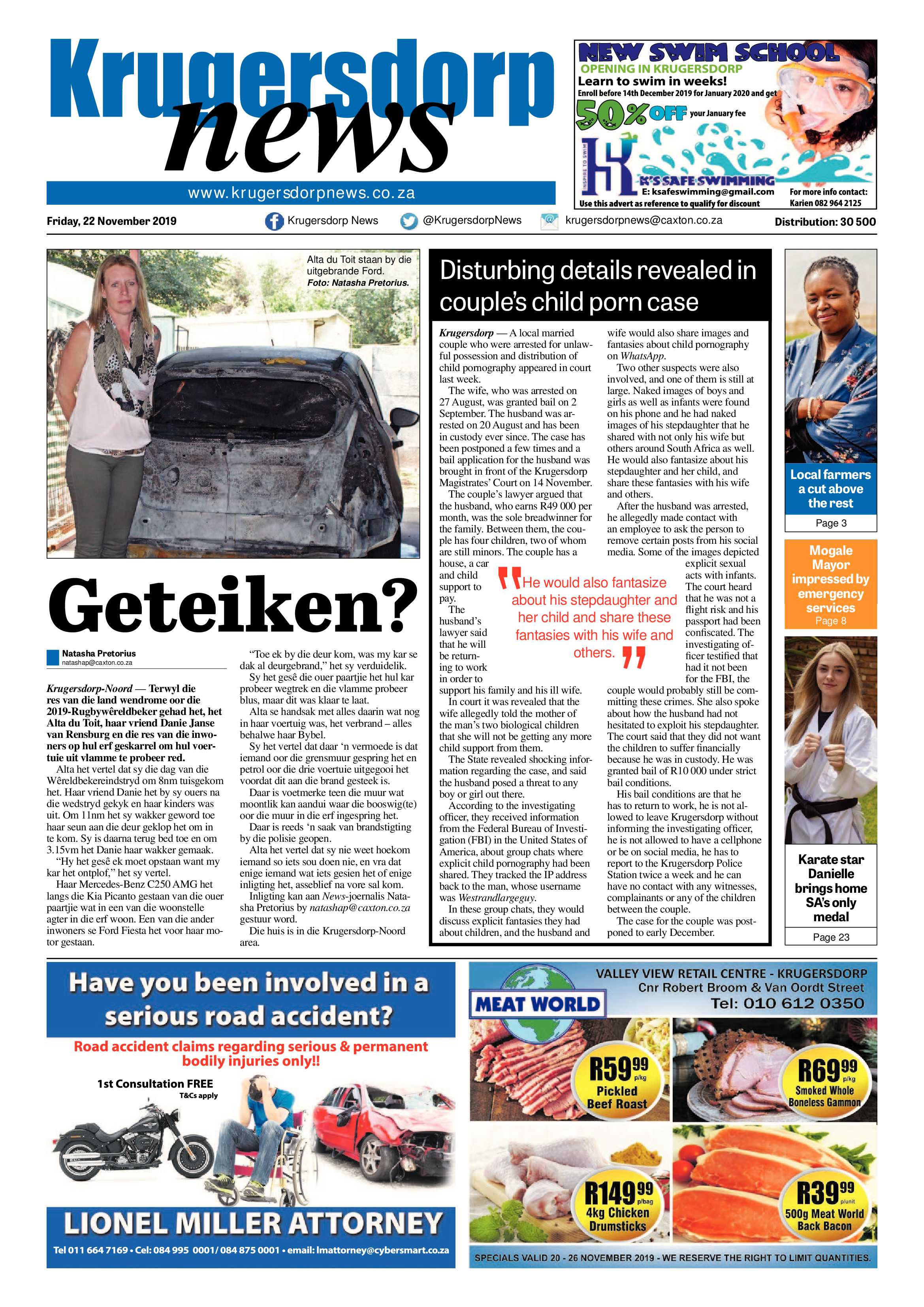 Krugersdorp News 22 November 2019 page 1